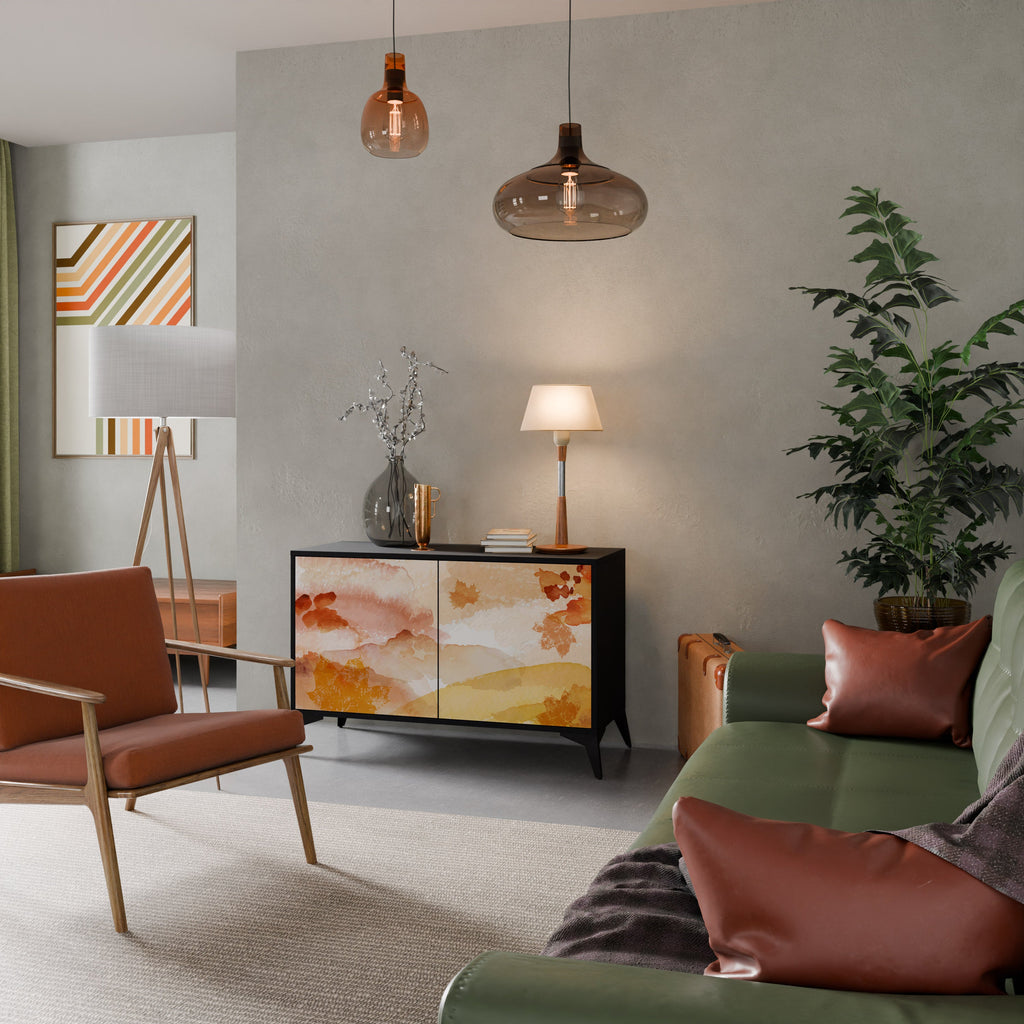 Buffet 2 portes TRACES OF AUTUMN finition noire