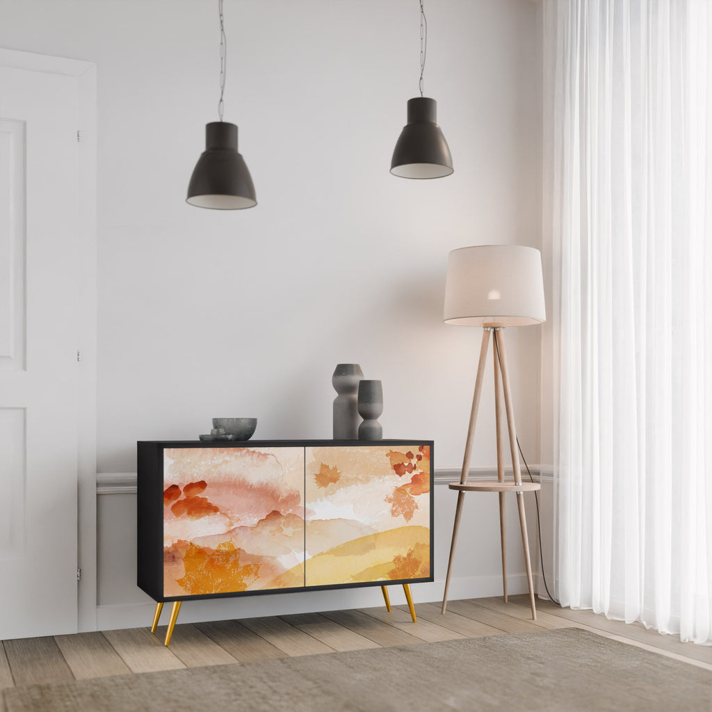 Buffet 2 portes TRACES OF AUTUMN finition noire