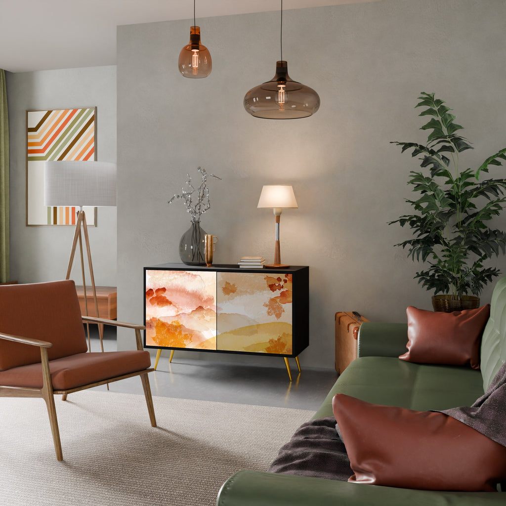 Buffet 2 portes TRACES OF AUTUMN finition noire