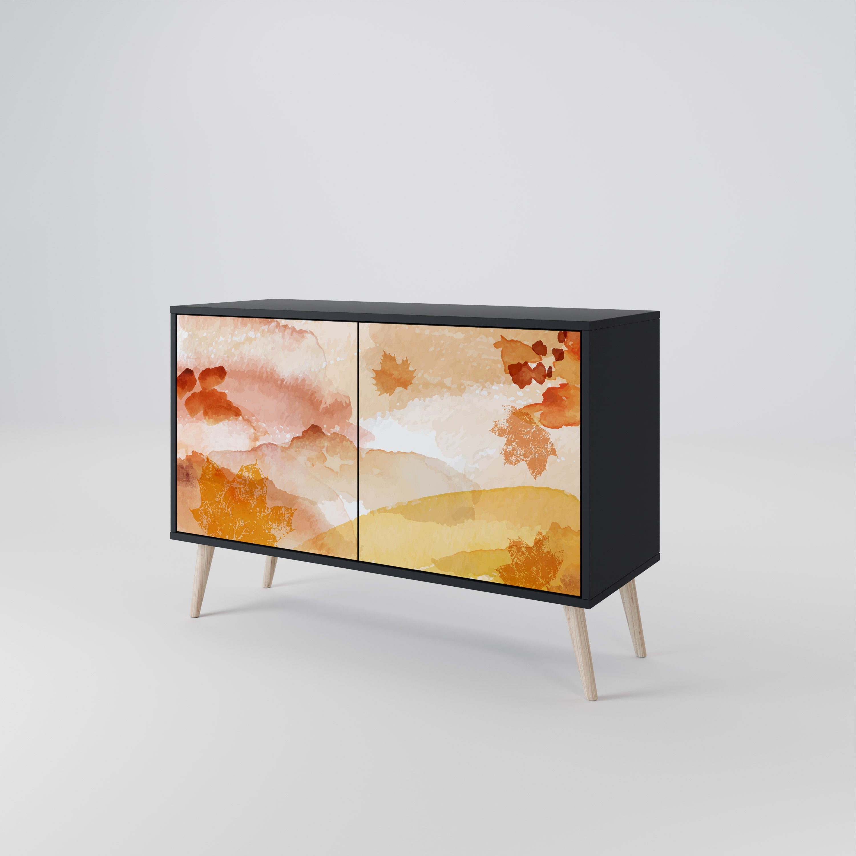 Buffet 2 portes TRACES OF AUTUMN finition noire