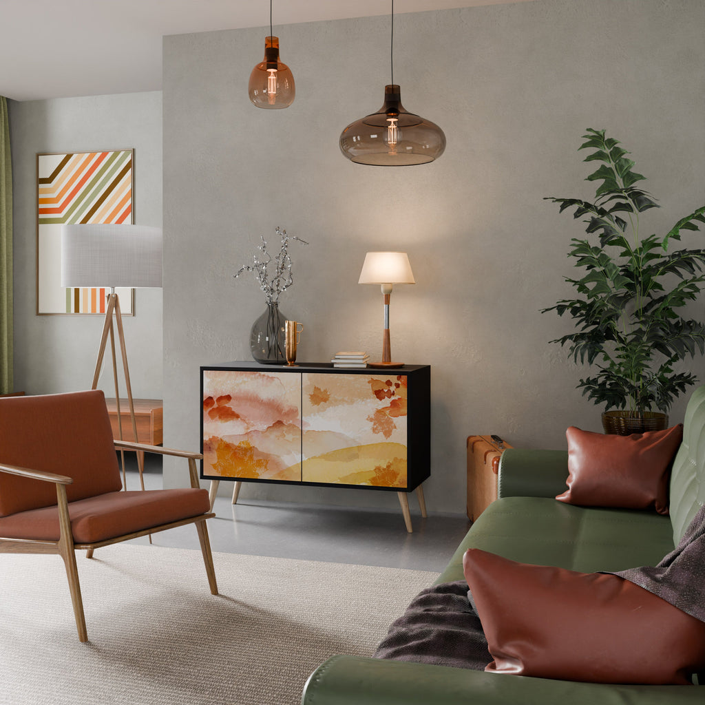 Buffet 2 portes TRACES OF AUTUMN finition noire