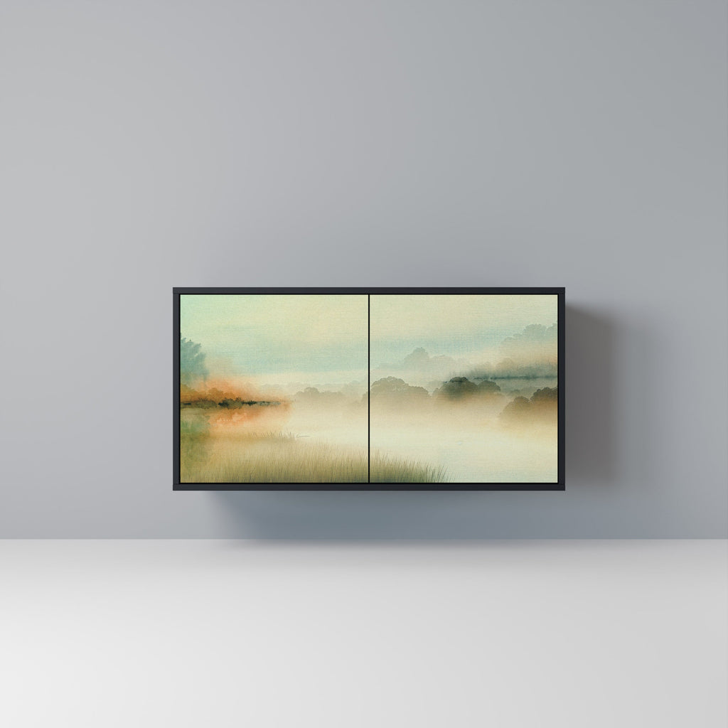 Buffet 2 portes MORNING BY THE LAKE en finition noire