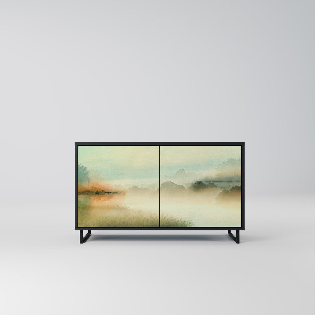 Buffet 2 portes MORNING BY THE LAKE en finition noire