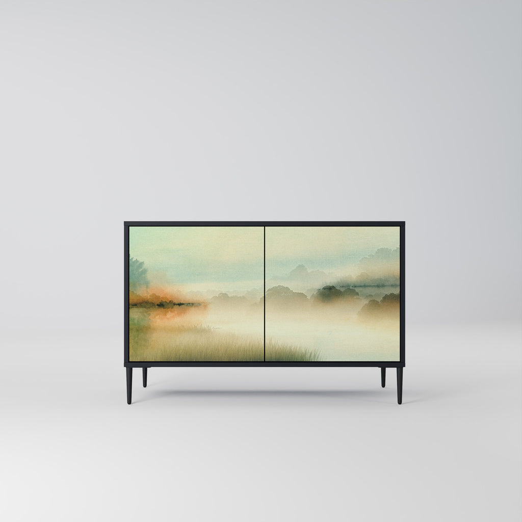 Buffet 2 portes MORNING BY THE LAKE en finition noire