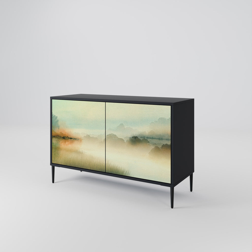 Buffet 2 portes MORNING BY THE LAKE en finition noire