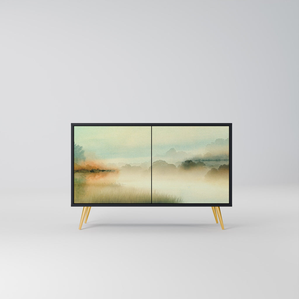 Buffet 2 portes MORNING BY THE LAKE en finition noire