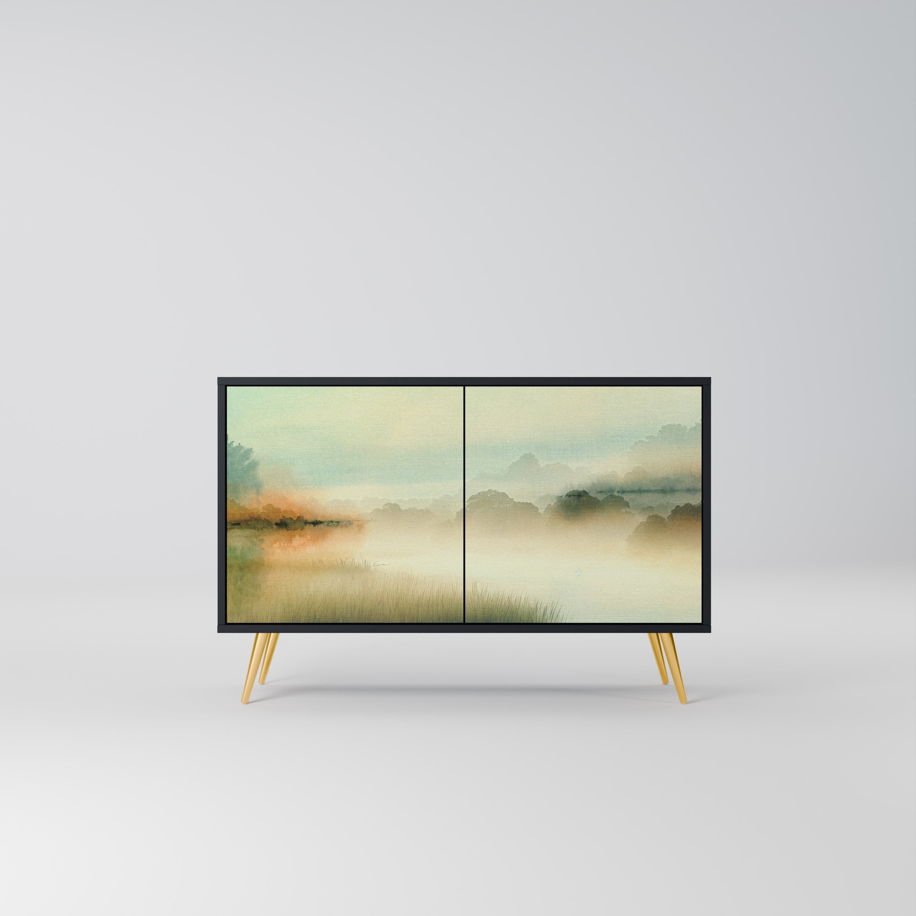 Buffet 2 portes MORNING BY THE LAKE en finition noire