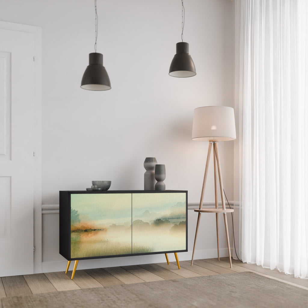 Buffet 2 portes MORNING BY THE LAKE en finition noire