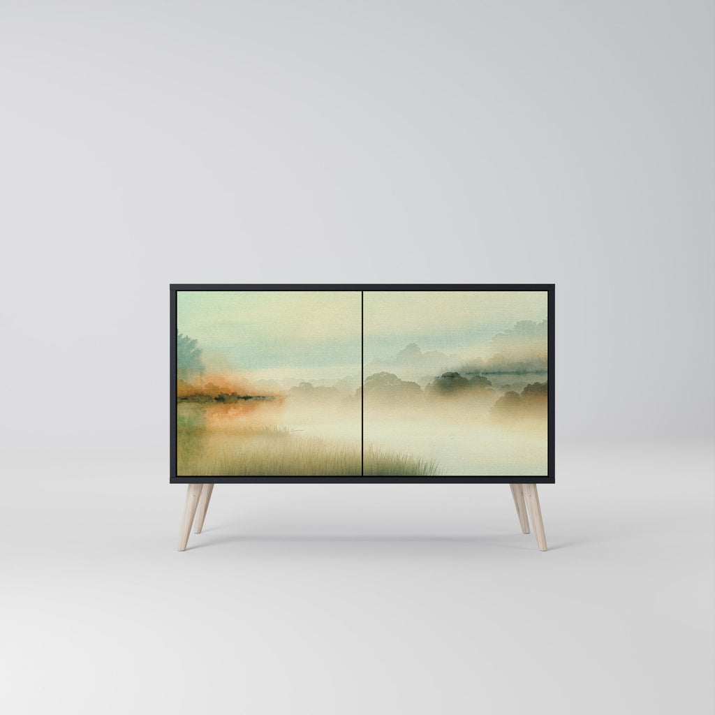 Buffet 2 portes MORNING BY THE LAKE en finition noire