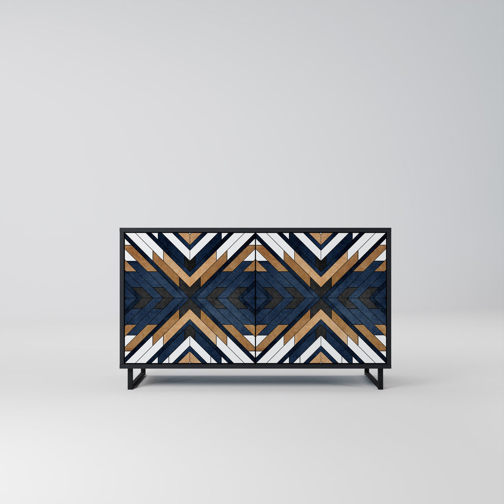 ARTFUL GEOMETRY 2-Door Sideboard in Black Finish