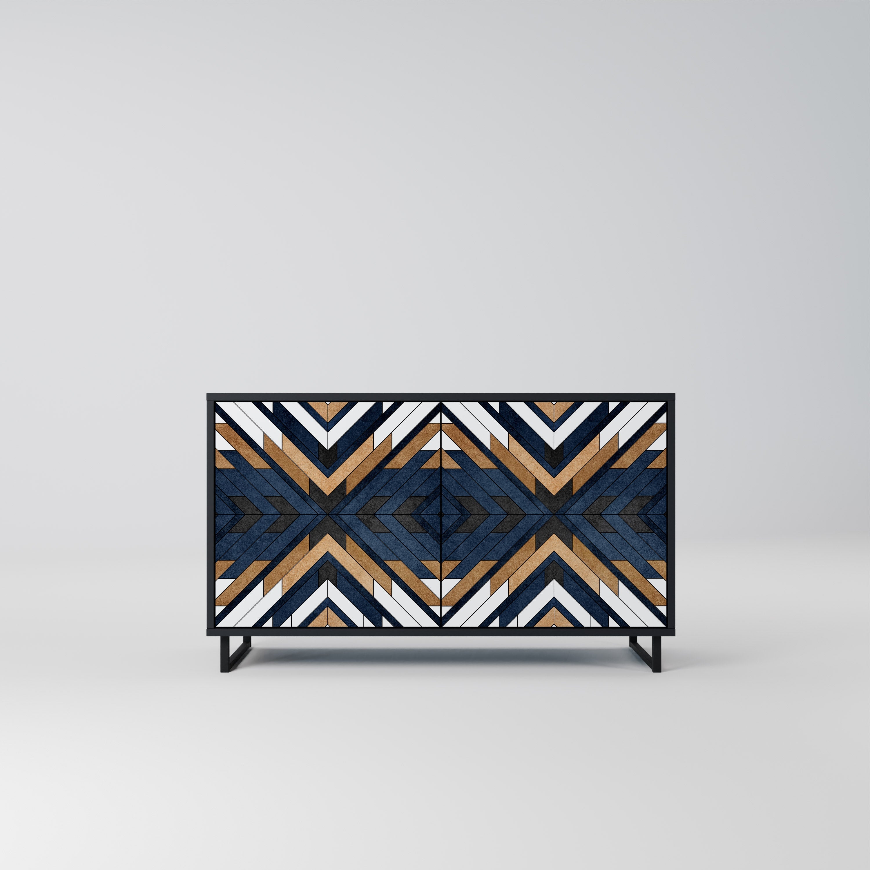 Buffet 2 portes ARTFUL GEOMETRY en finition noire