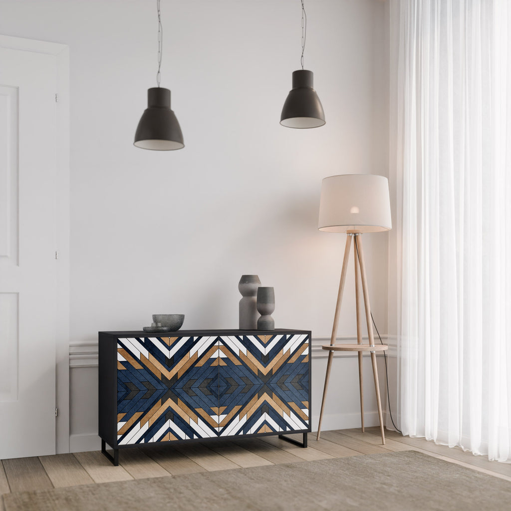 ARTFUL GEOMETRY 2-Door Sideboard in Black Finish