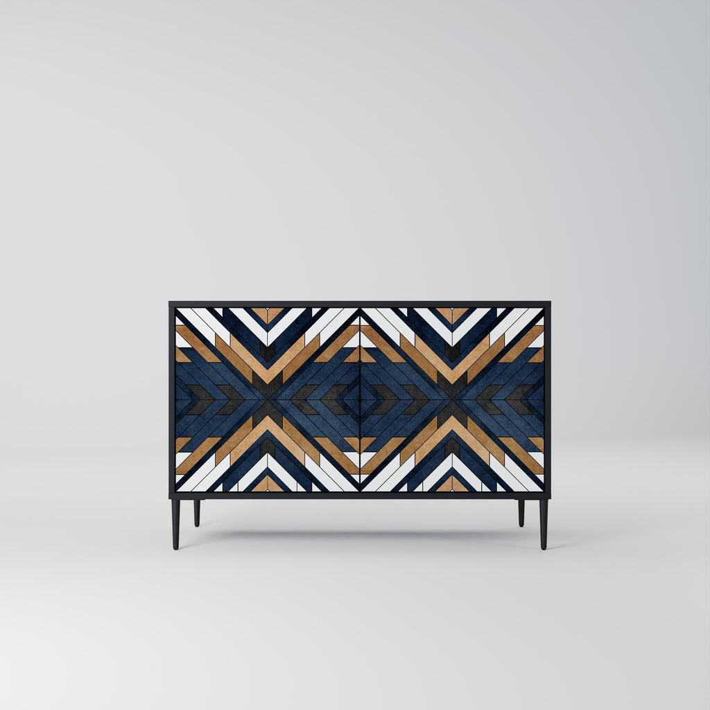 ARTFUL GEOMETRY 2-Door Sideboard in Black Finish