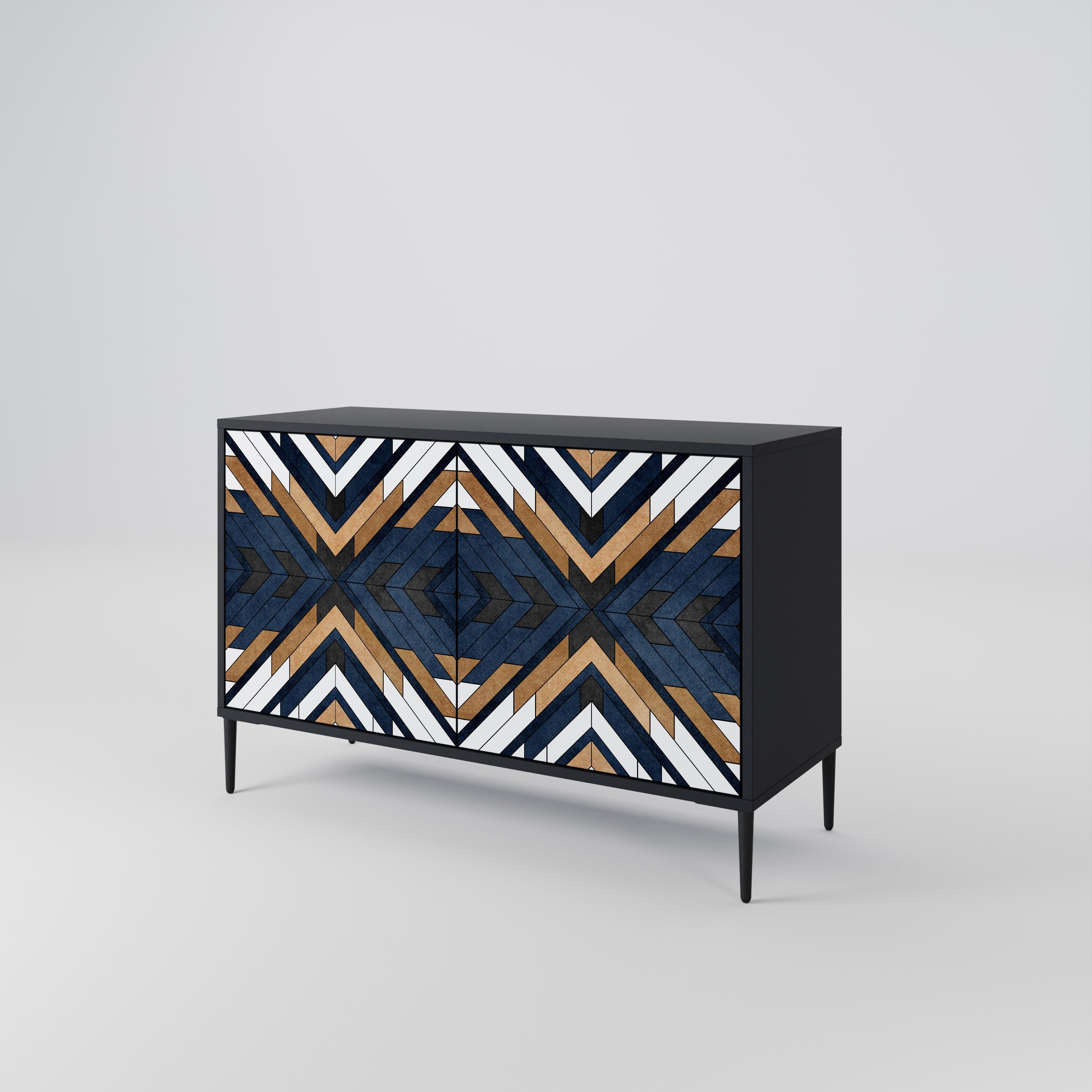 Buffet 2 portes ARTFUL GEOMETRY en finition noire