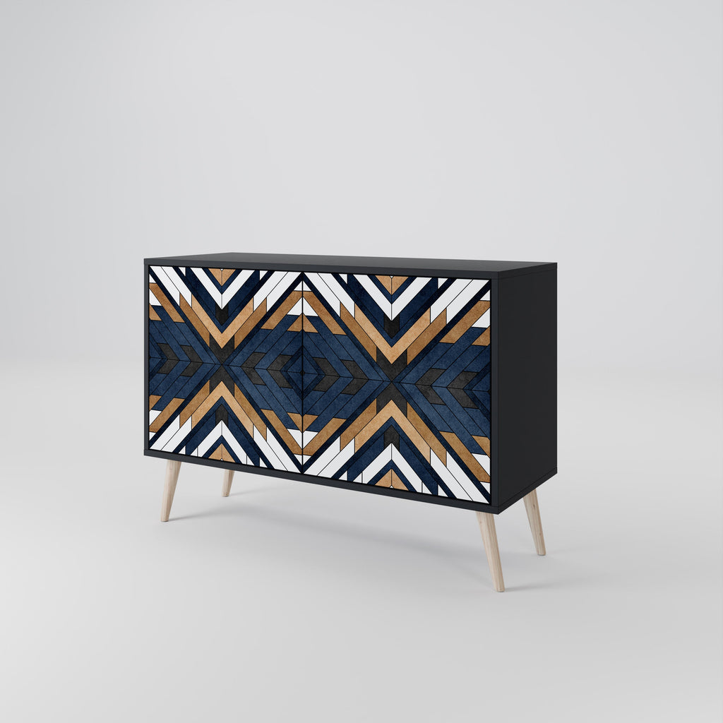 ARTFUL GEOMETRY 2-Door Sideboard in Black Finish