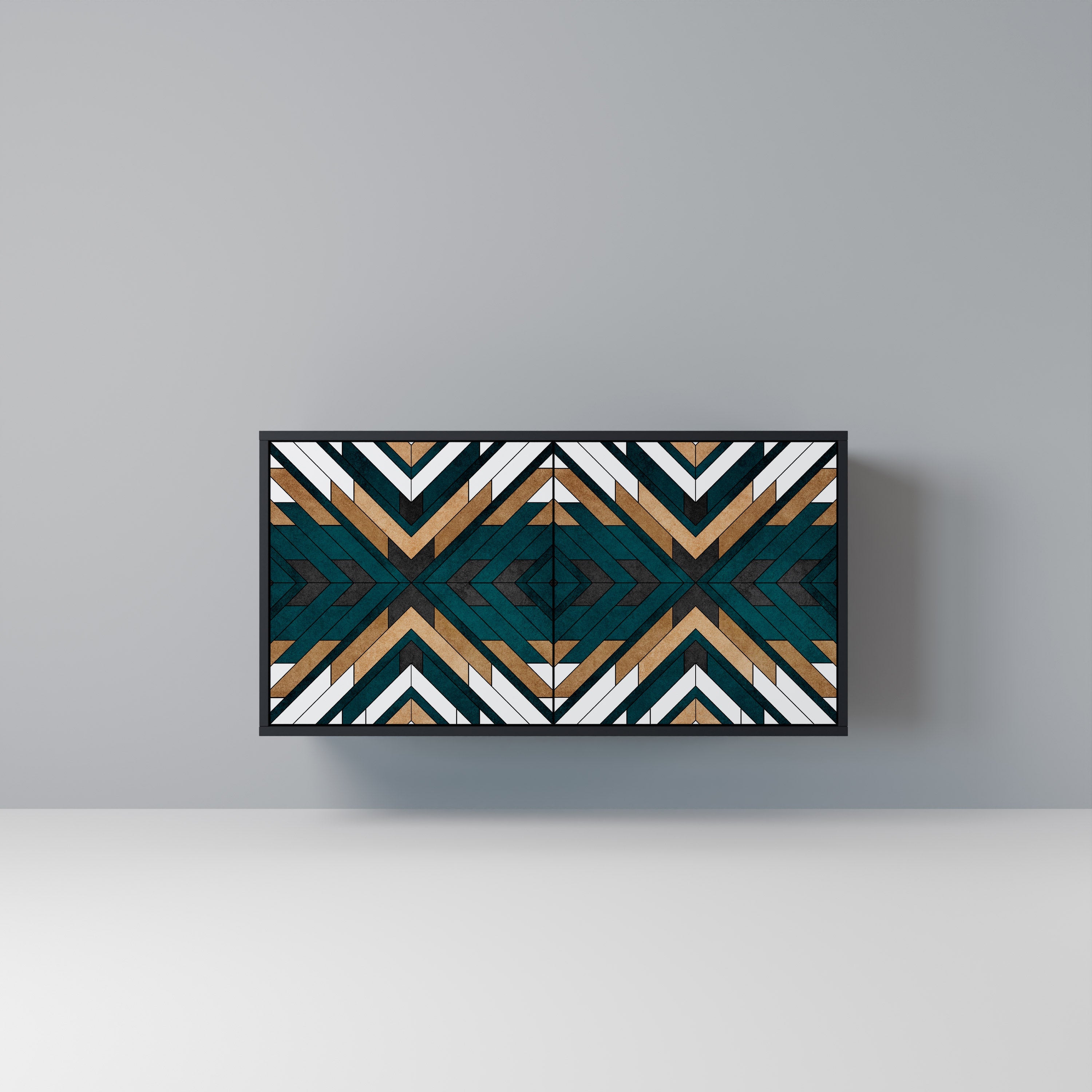 Buffet 2 portes ARTISTIC GEOMETRY en finition noire