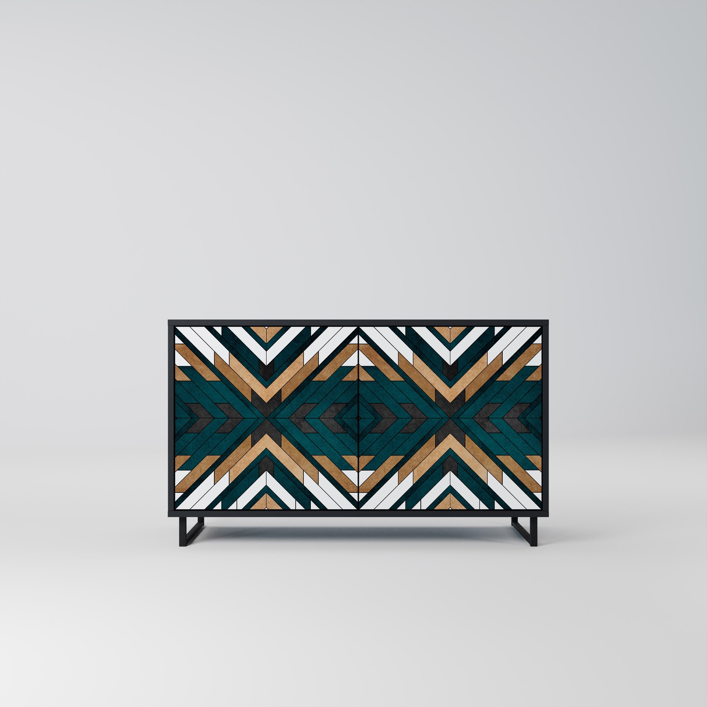 Buffet 2 portes ARTISTIC GEOMETRY en finition noire