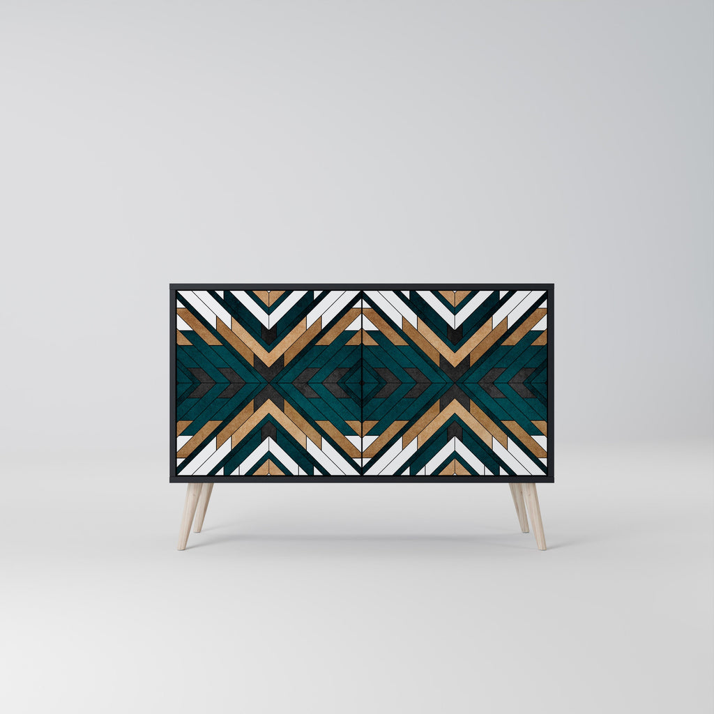 Buffet 2 portes ARTISTIC GEOMETRY en finition noire