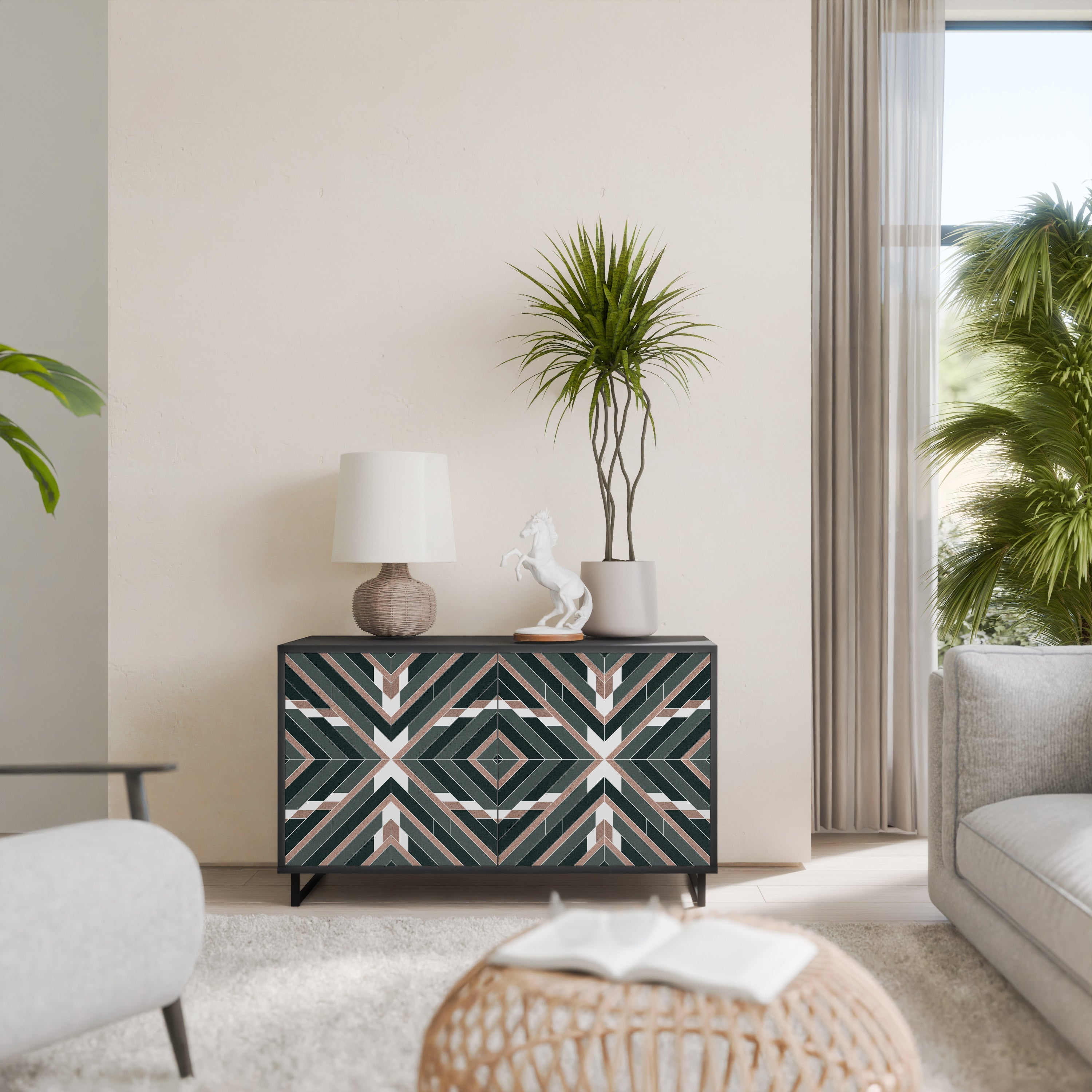 Buffet 2 portes DIMENSION DELIGHTS en finition noire