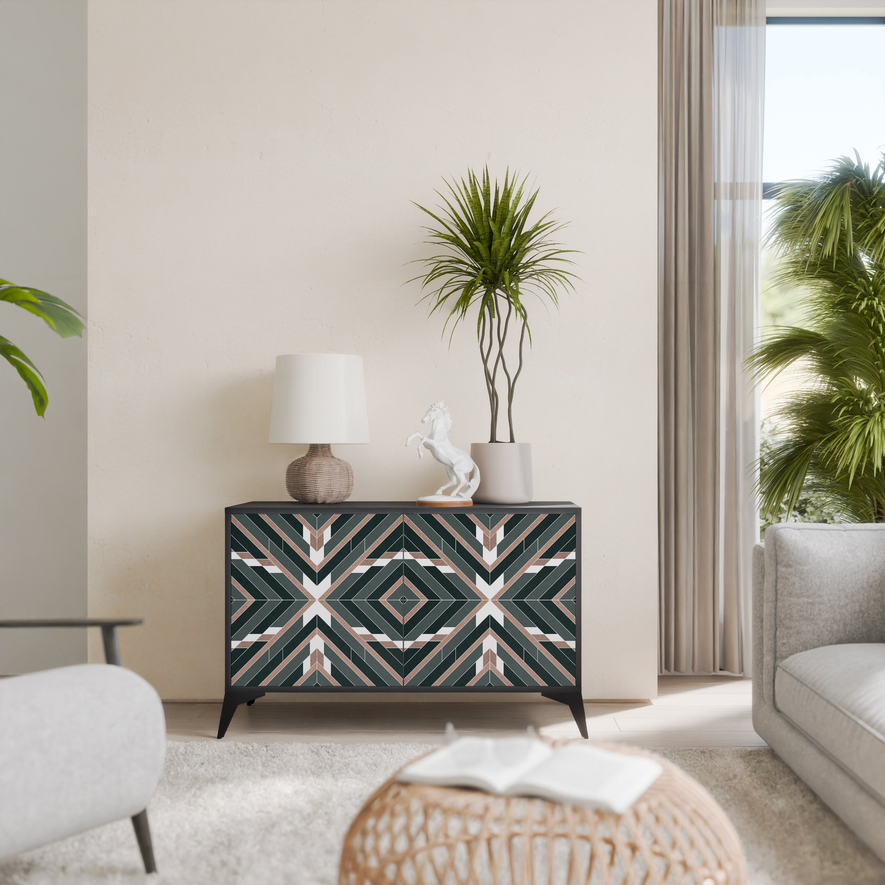 Buffet 2 portes DIMENSION DELIGHTS en finition noire