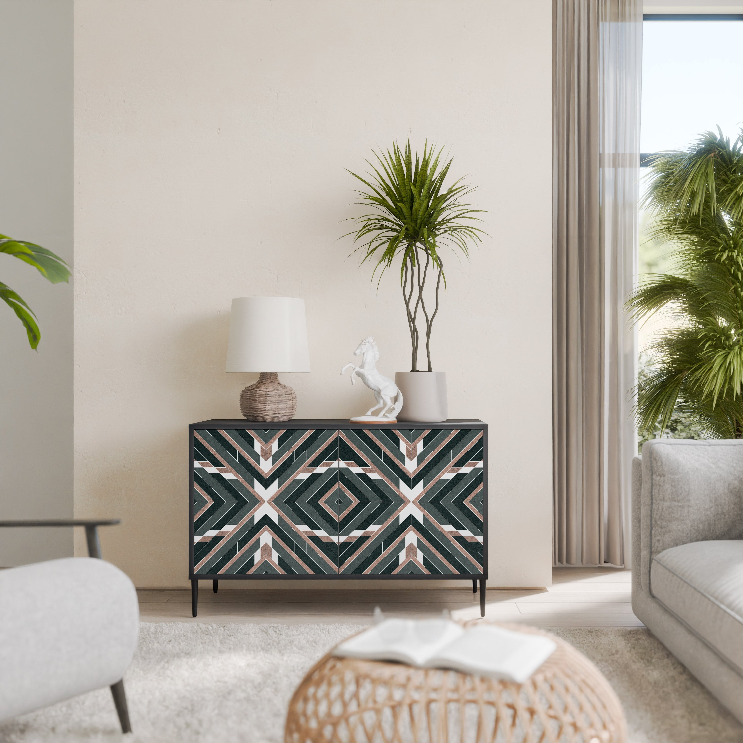 Buffet 2 portes DIMENSION DELIGHTS en finition noire