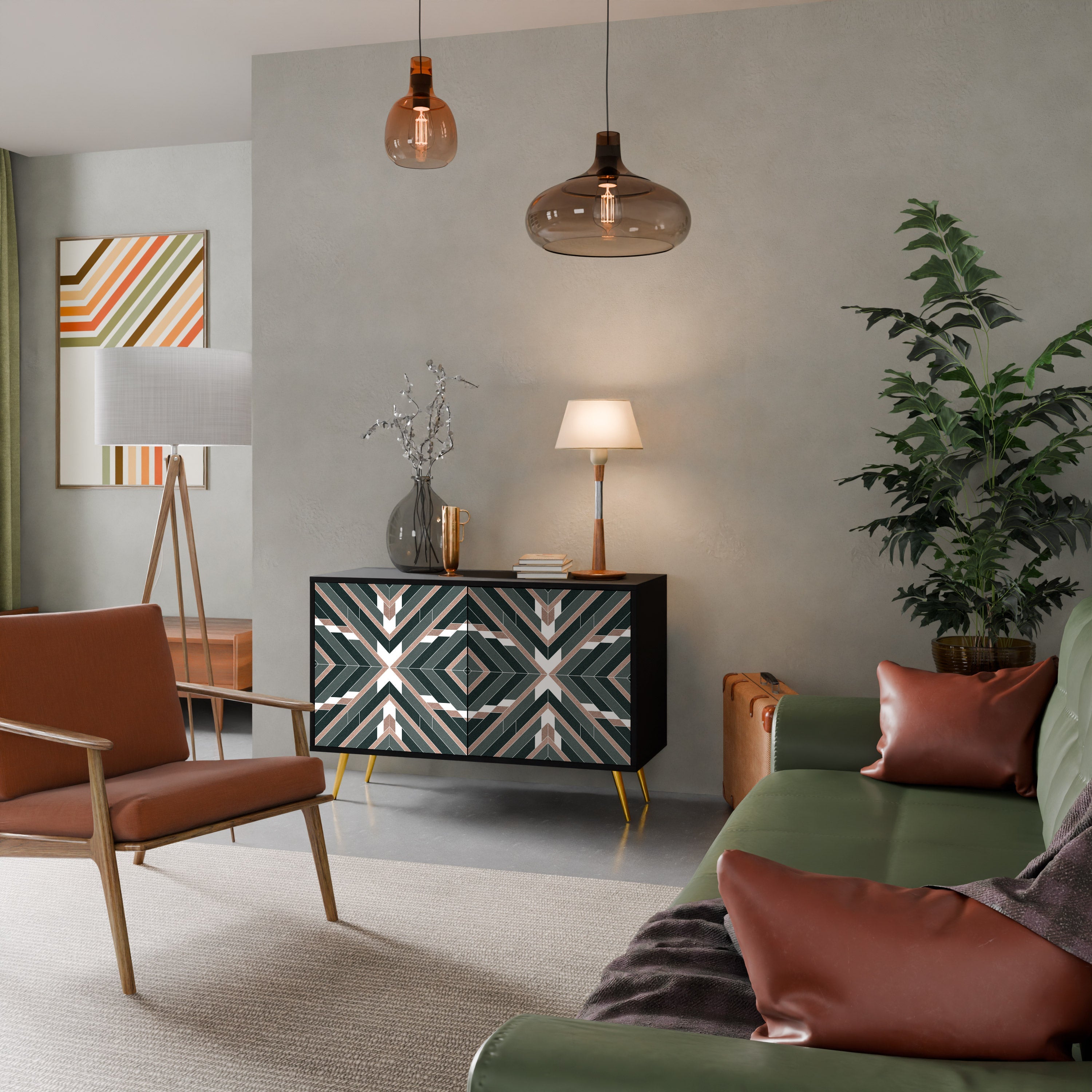 Buffet 2 portes DIMENSION DELIGHTS en finition noire