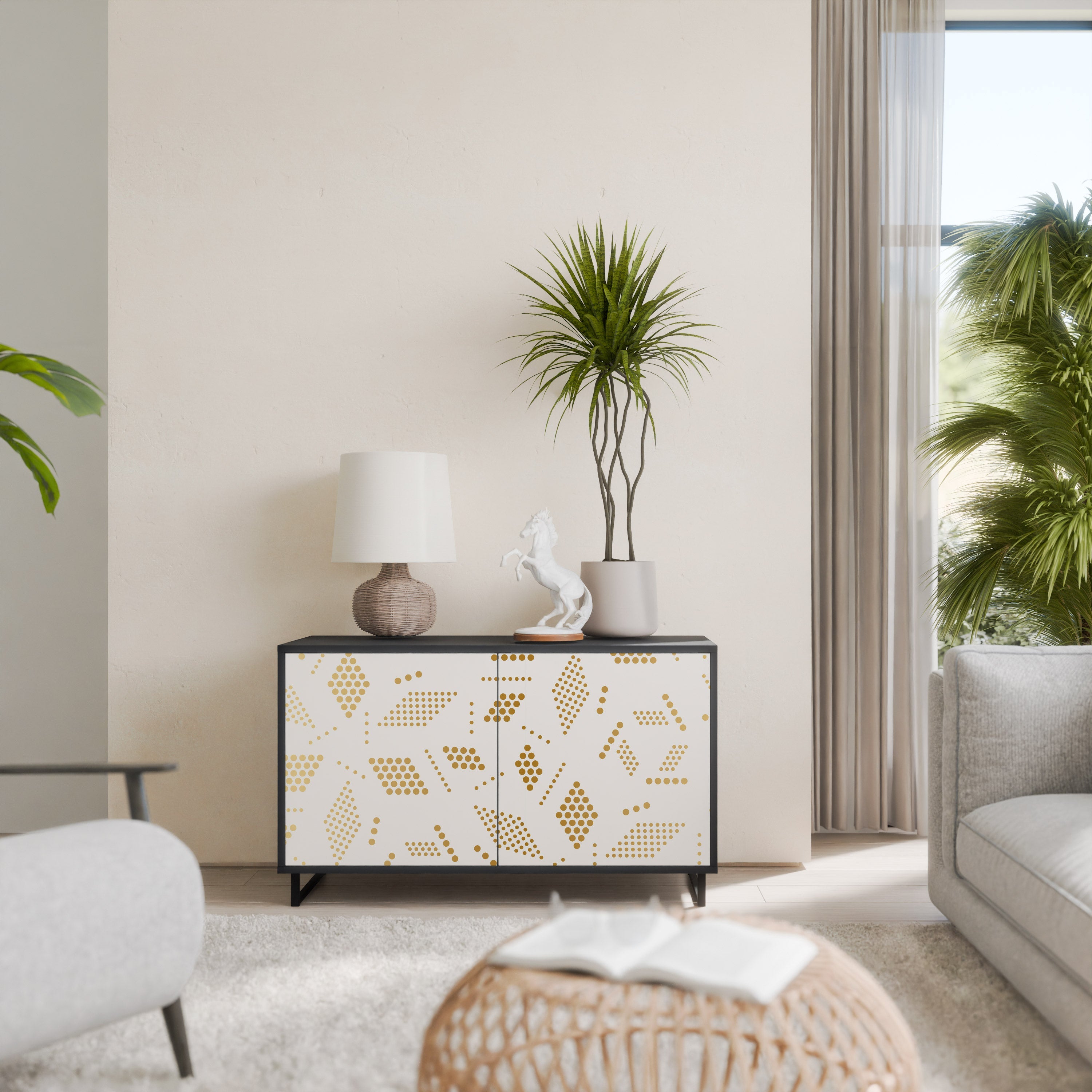 Buffet 2 portes SPOTTED DAZE en finition noire