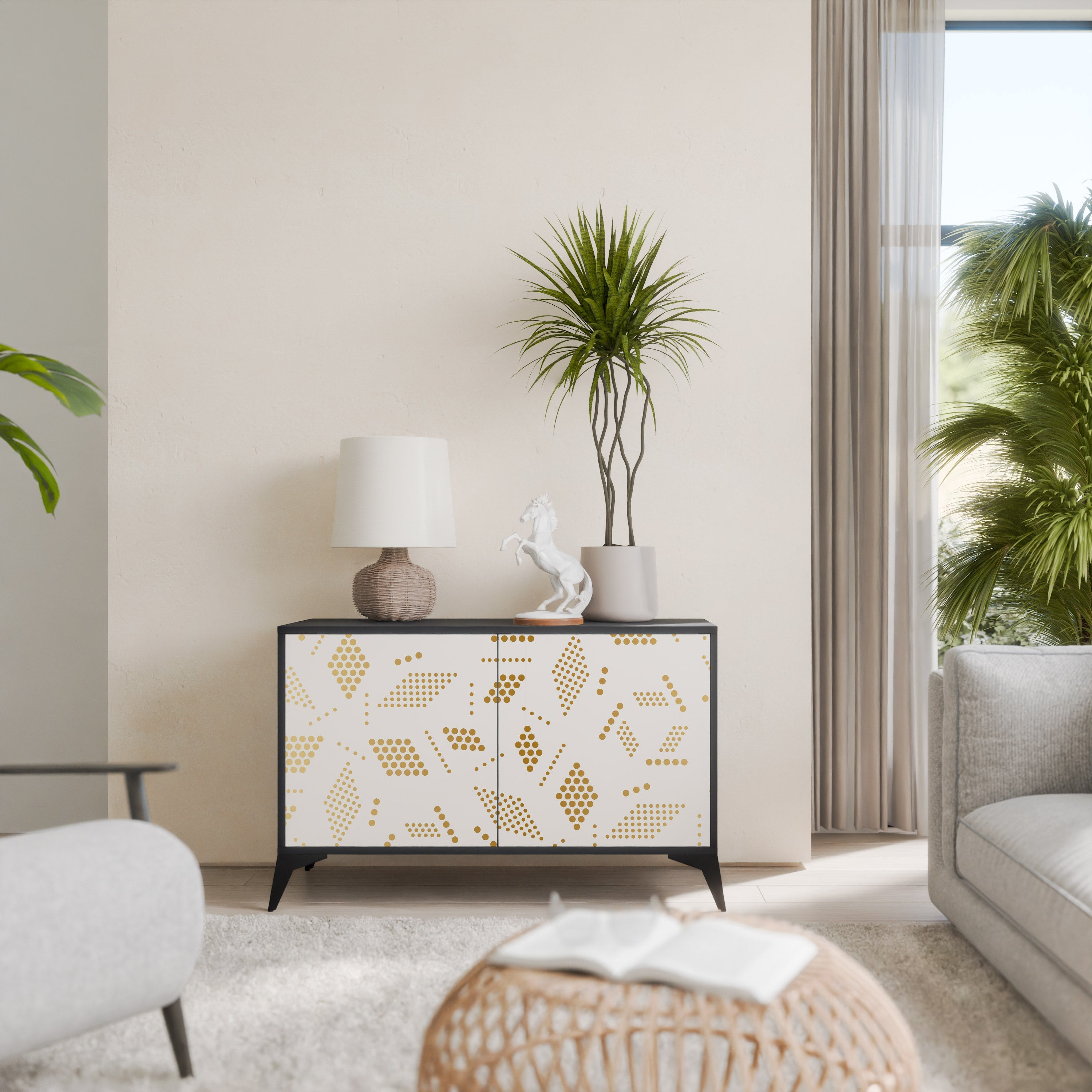 Buffet 2 portes SPOTTED DAZE en finition noire