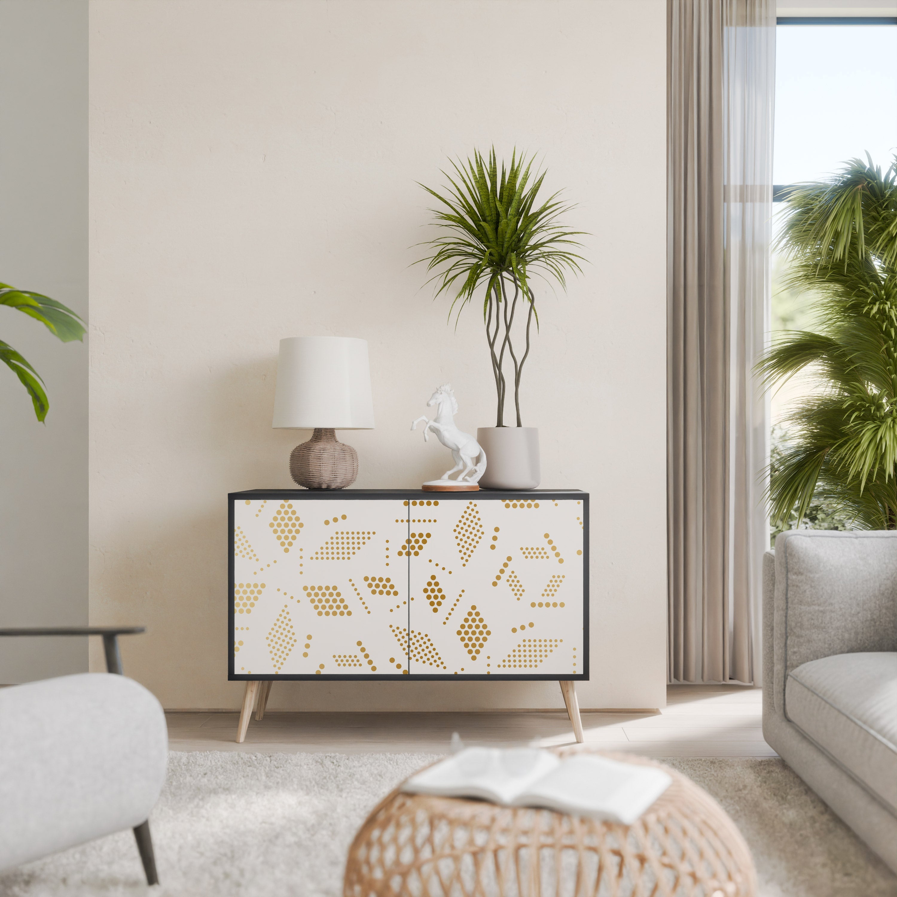 Buffet 2 portes SPOTTED DAZE en finition noire