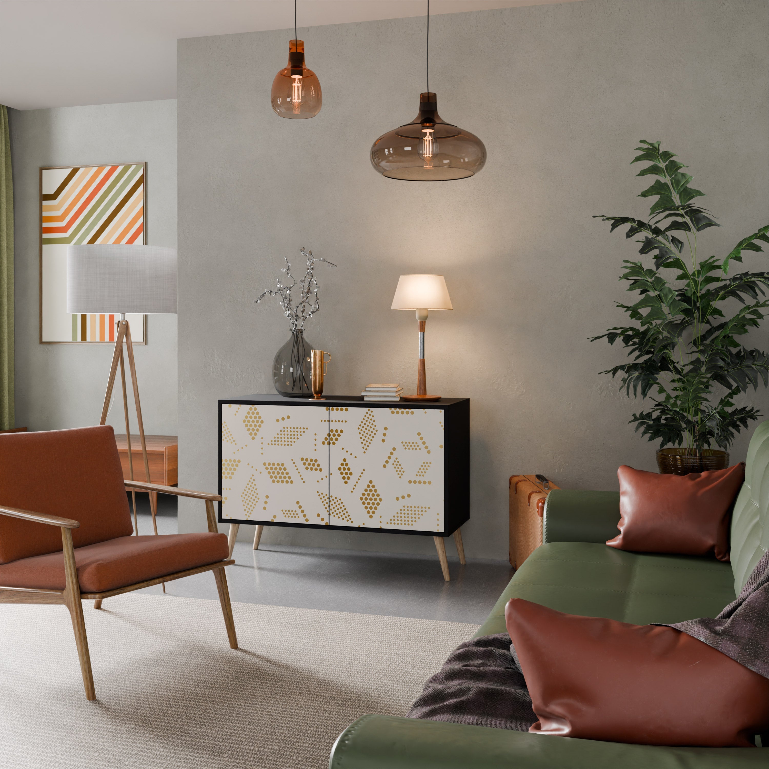 Buffet 2 portes SPOTTED DAZE en finition noire