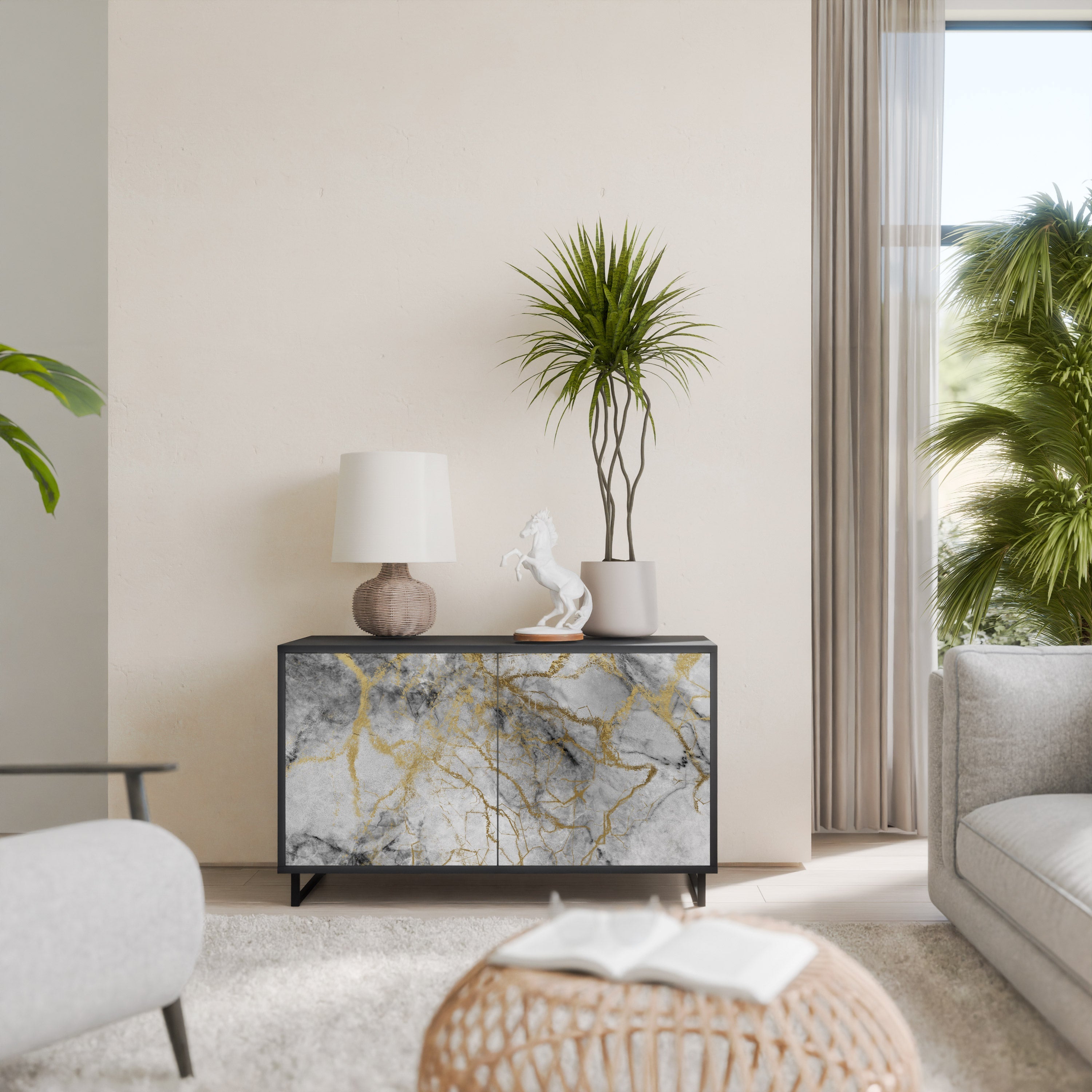 Buffet 2 portes TIMELESS GLIDE finition noire