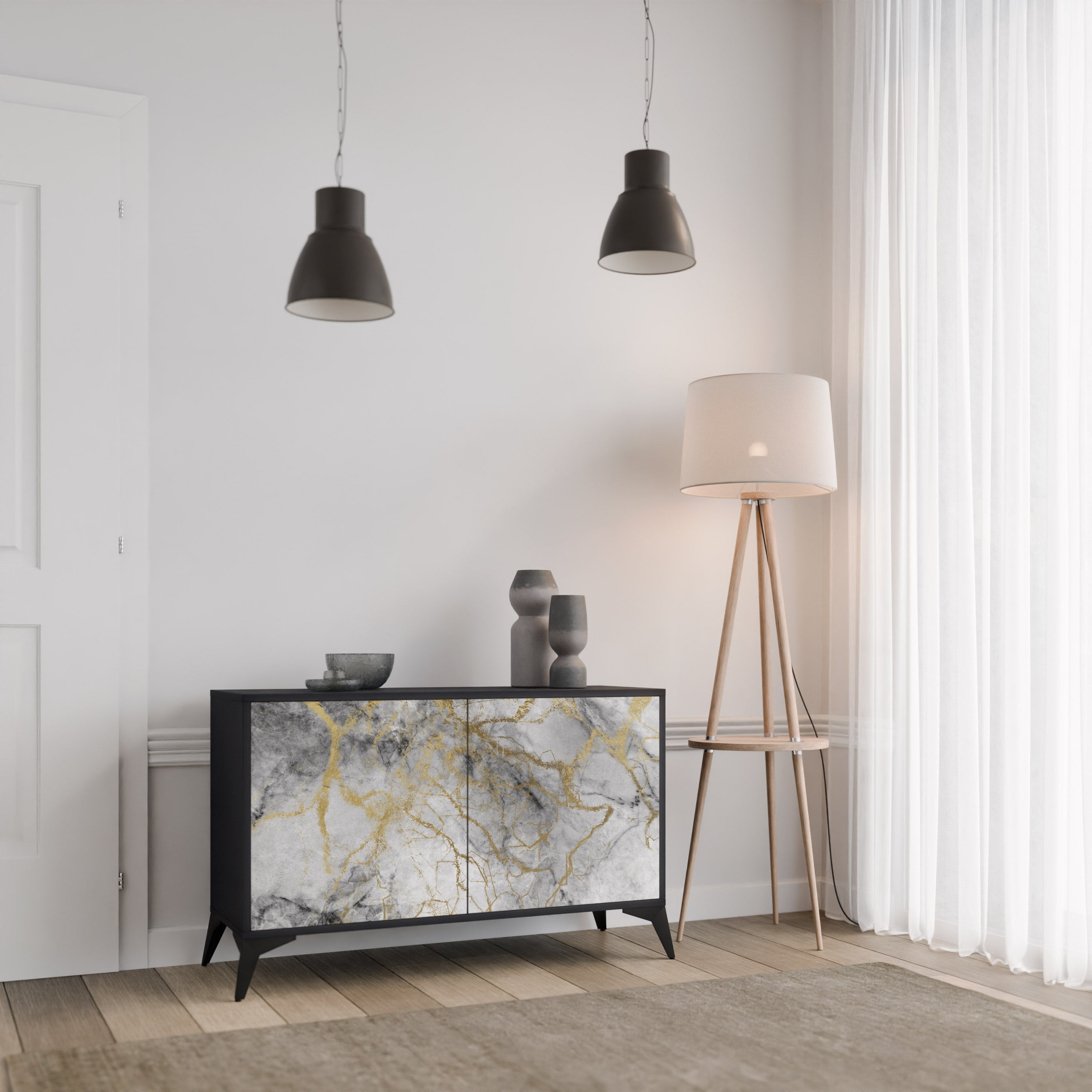 Buffet 2 portes TIMELESS GLIDE finition noire