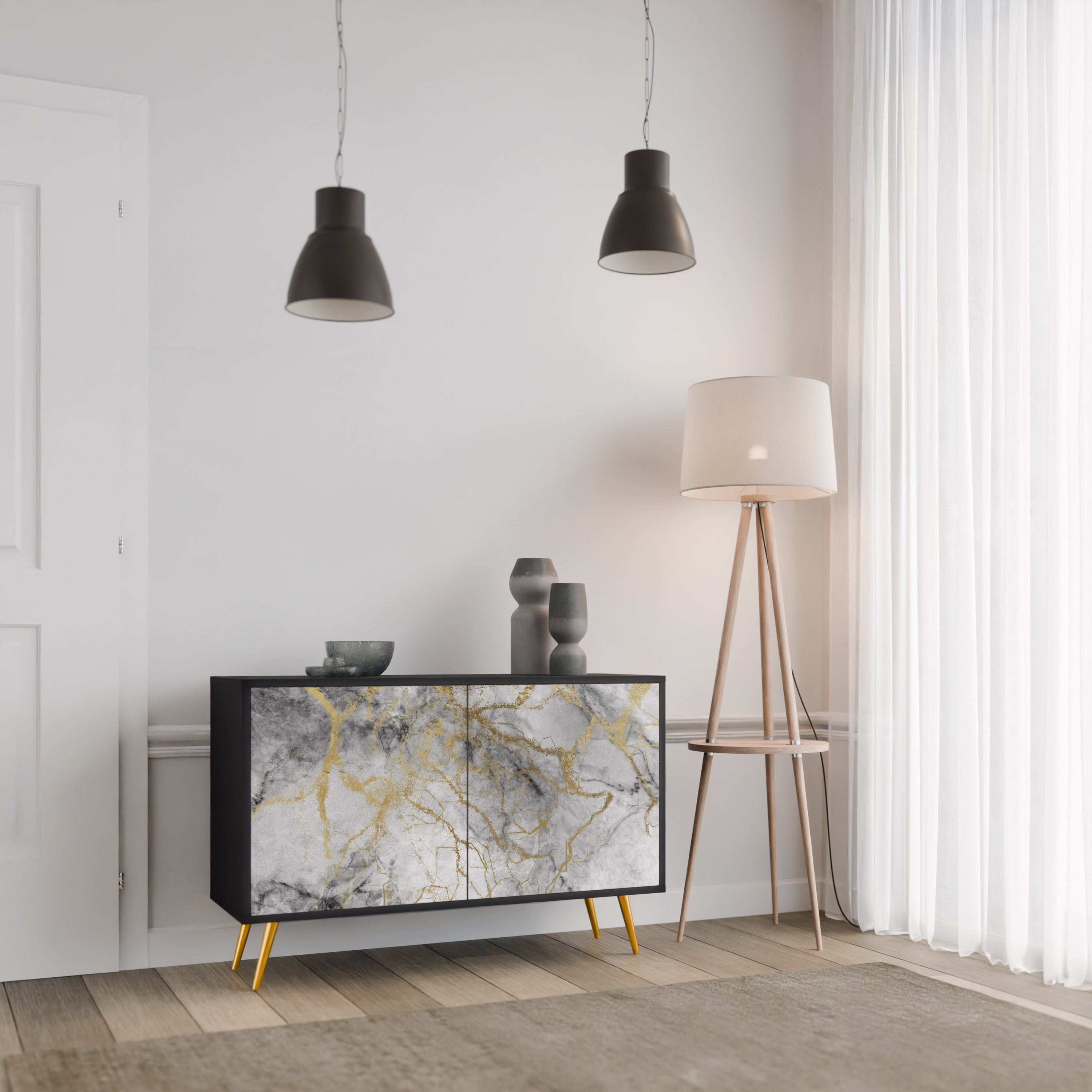 Buffet 2 portes TIMELESS GLIDE finition noire