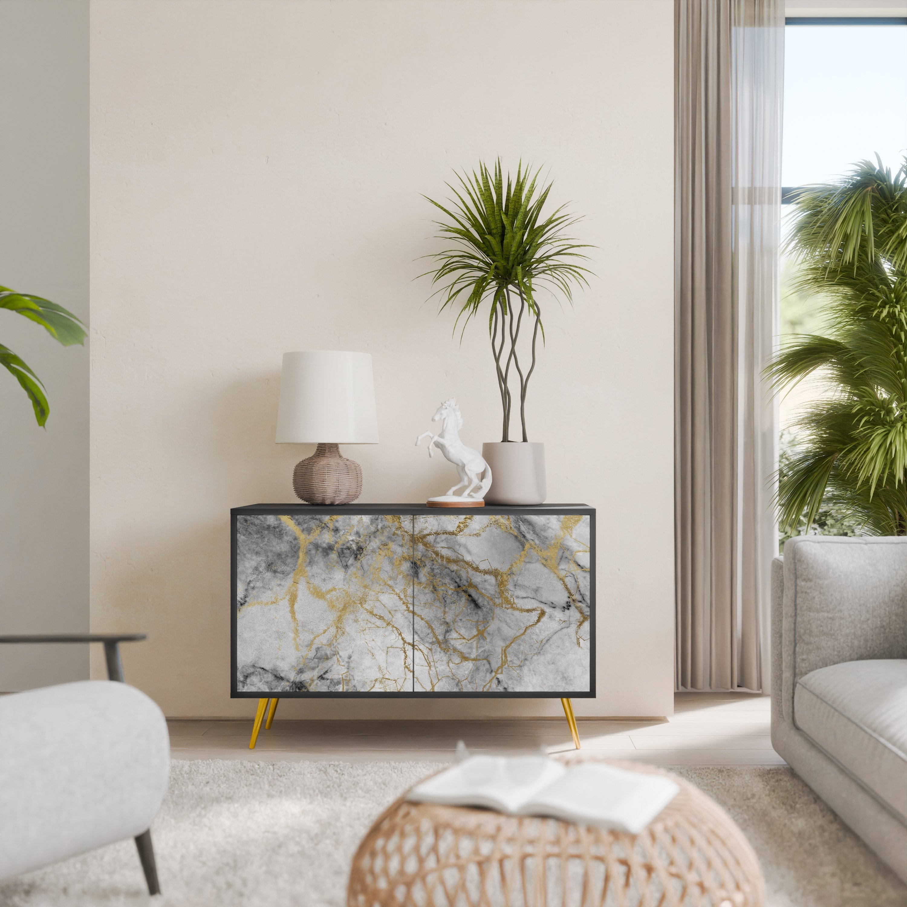 Buffet 2 portes TIMELESS GLIDE finition noire