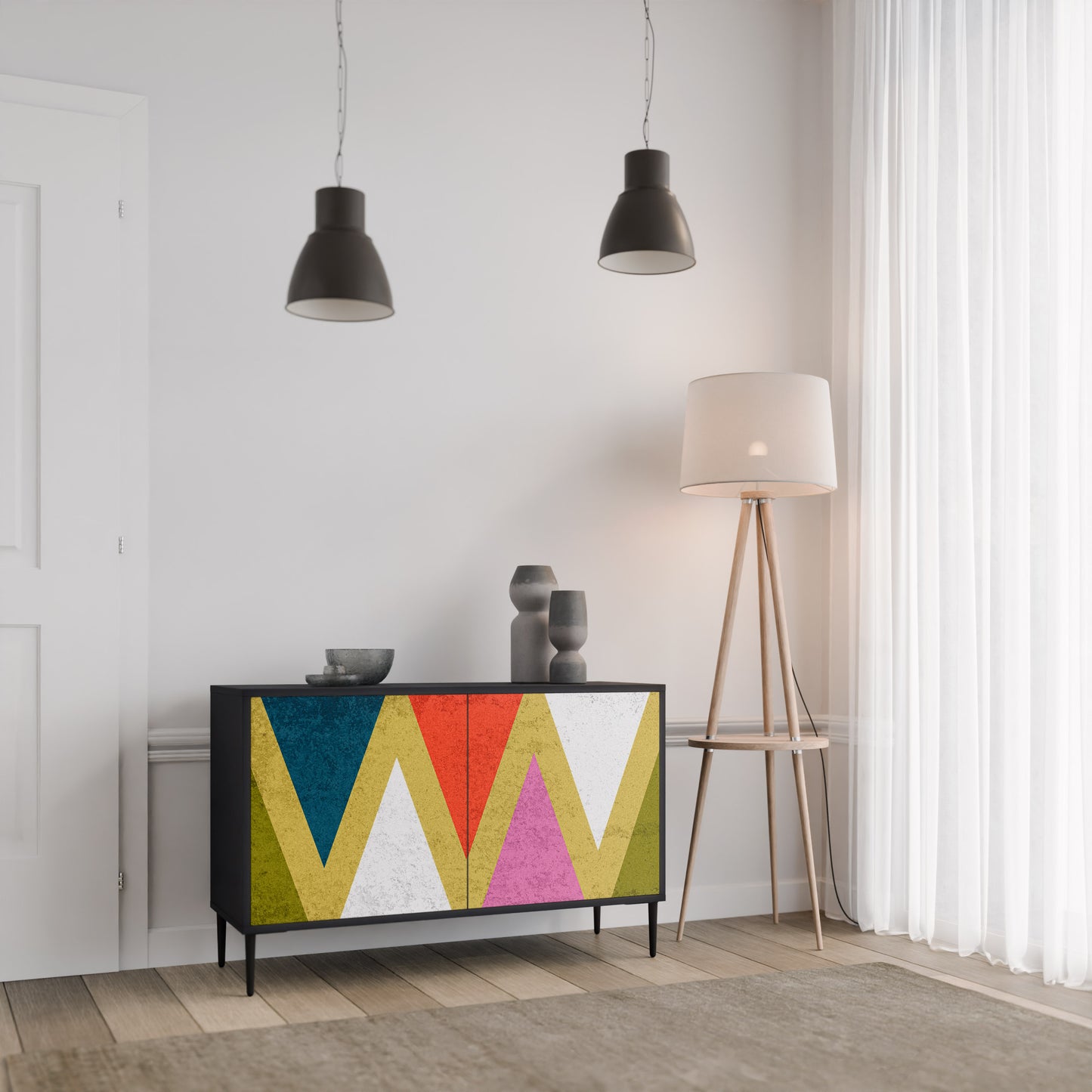 COLORFUL TRIANGLES 2-Door Sideboard