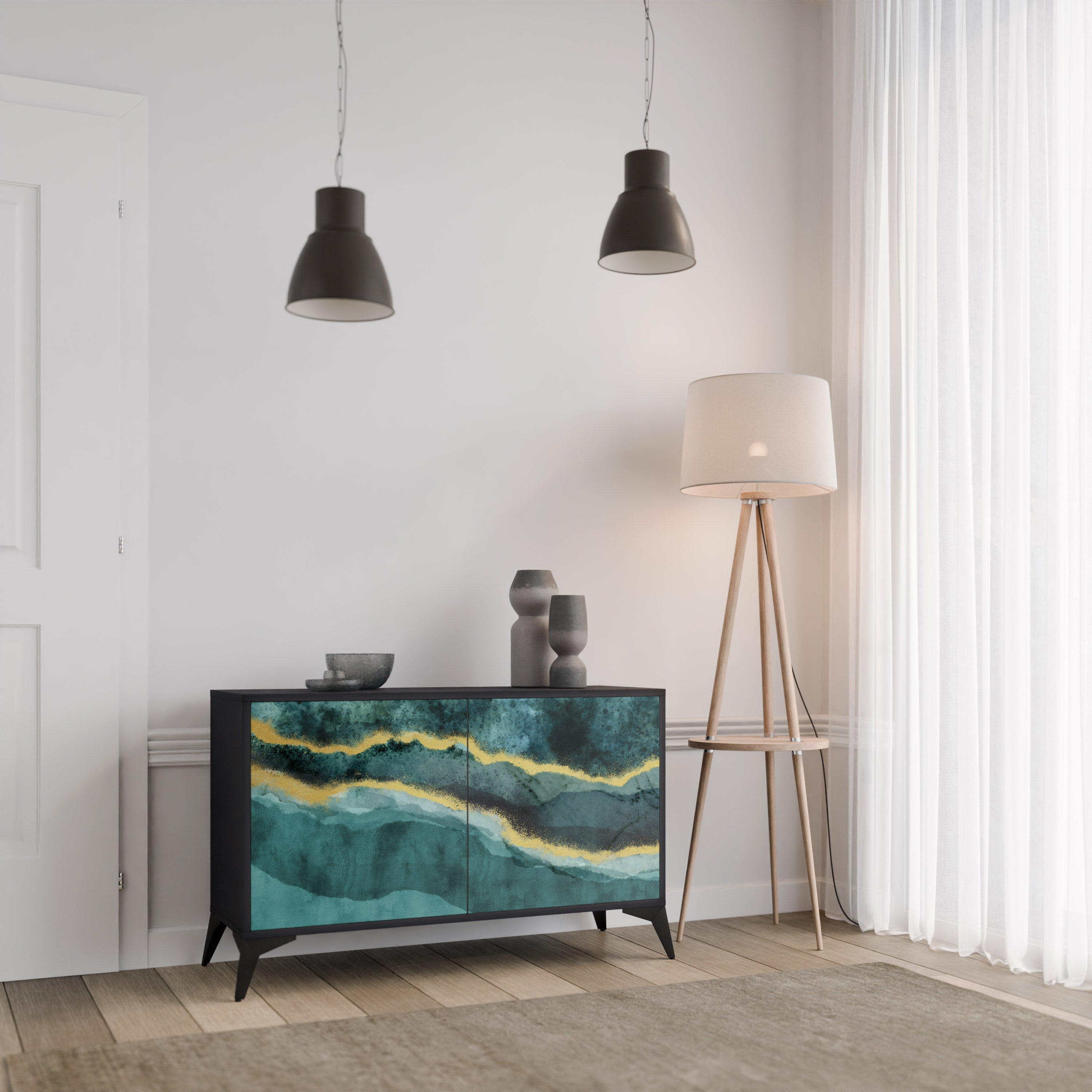 Buffet 2 portes GOLDRUSH ODYSSEY finition noire