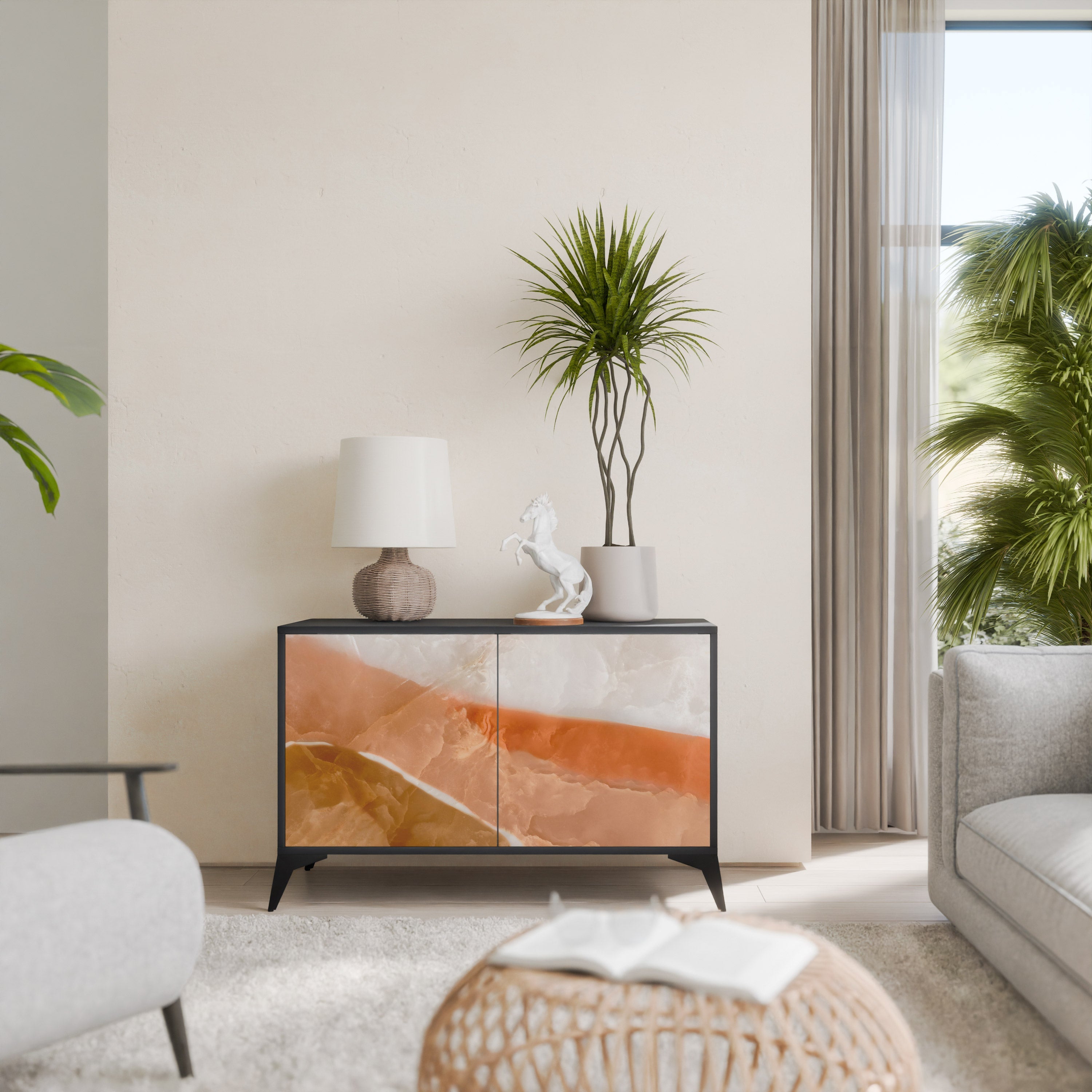 Buffet 2 portes SANDHILLS SPLENDOUR finition noire