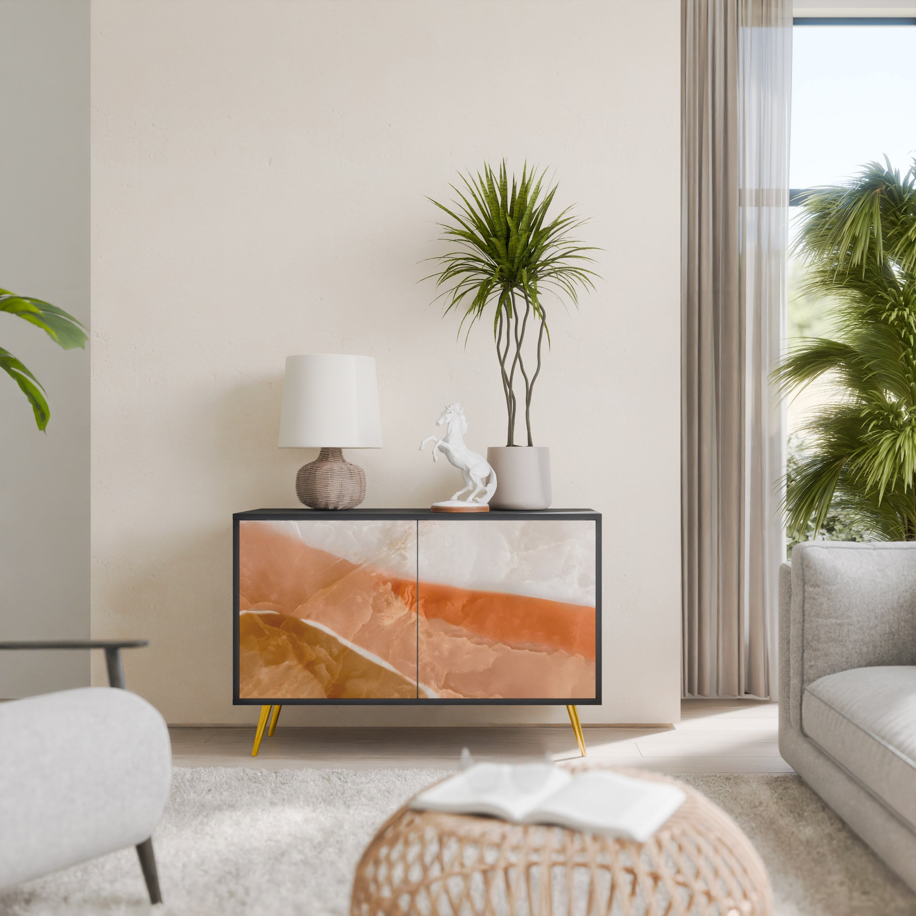 Buffet 2 portes SANDHILLS SPLENDOUR finition noire