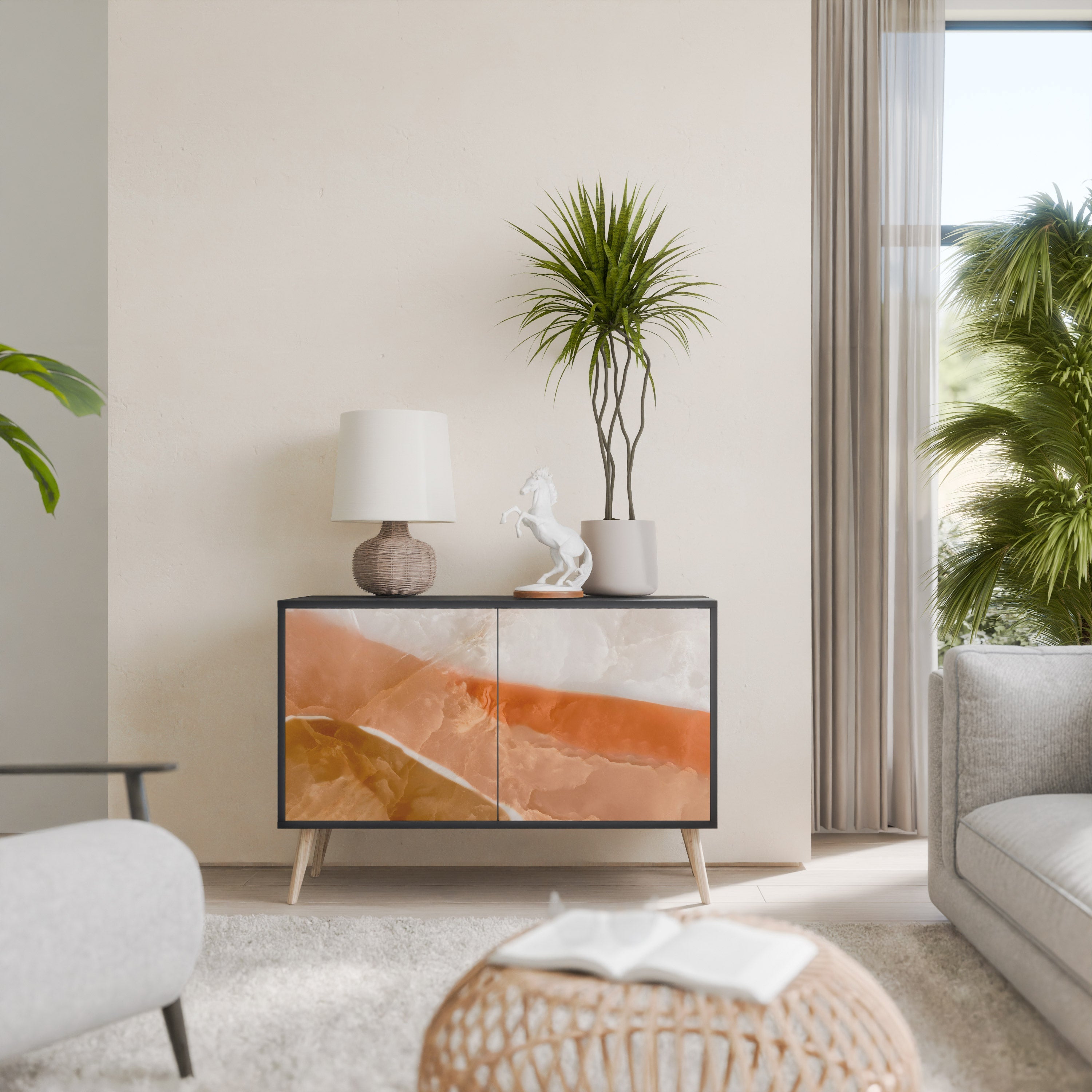 Buffet 2 portes SANDHILLS SPLENDOUR finition noire