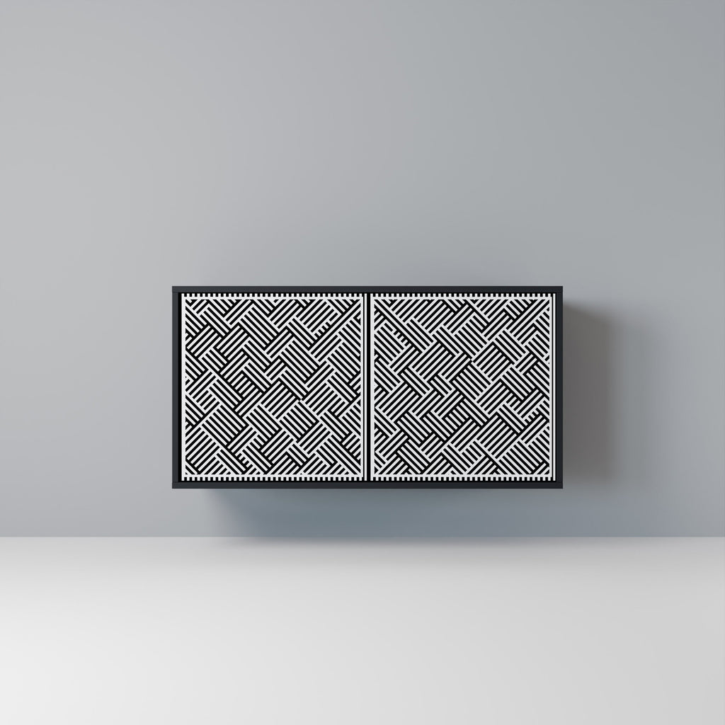 Buffet 2 portes SÉQUENCE TEMPORAIRE en finition noire