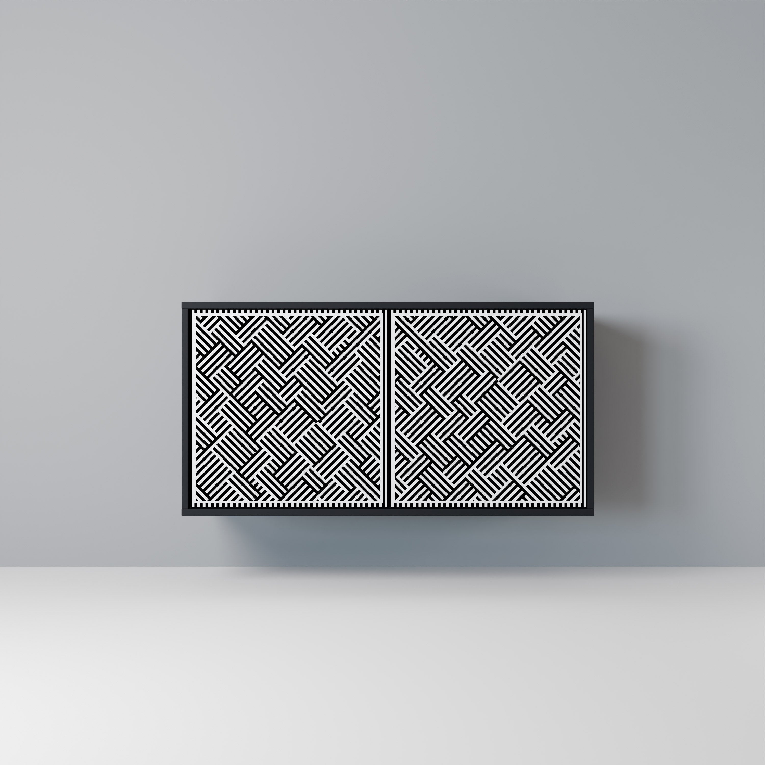 Buffet 2 portes SÉQUENCE TEMPORAIRE en finition noire