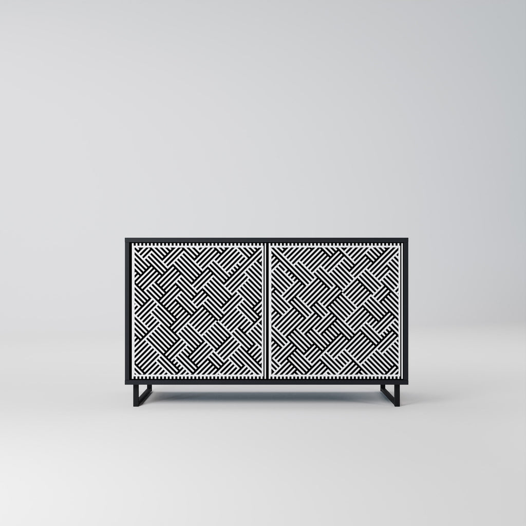 Buffet 2 portes SÉQUENCE TEMPORAIRE en finition noire