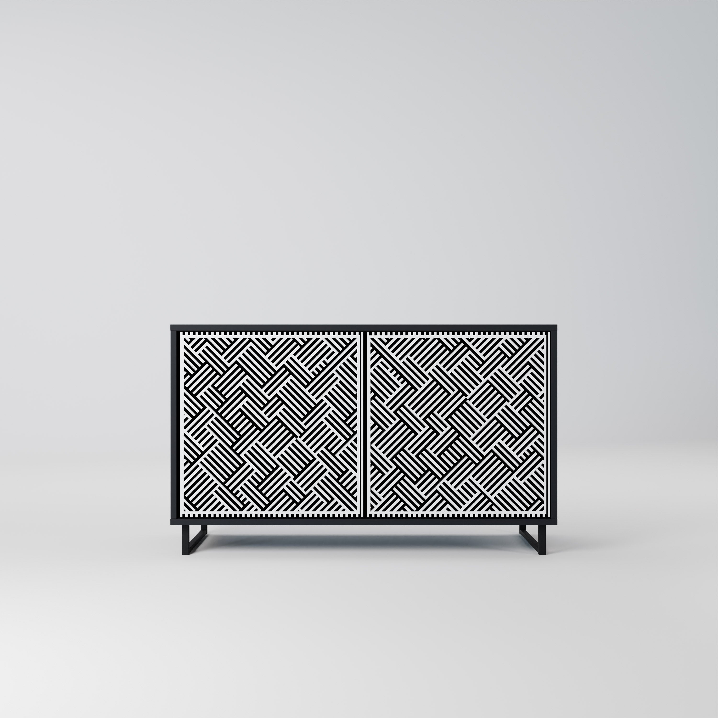 Buffet 2 portes SÉQUENCE TEMPORAIRE en finition noire