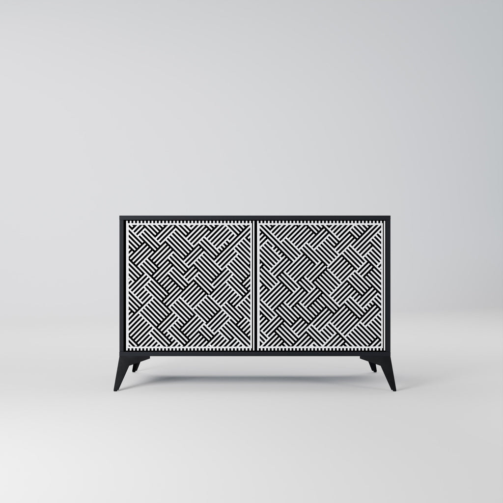 Buffet 2 portes SÉQUENCE TEMPORAIRE en finition noire