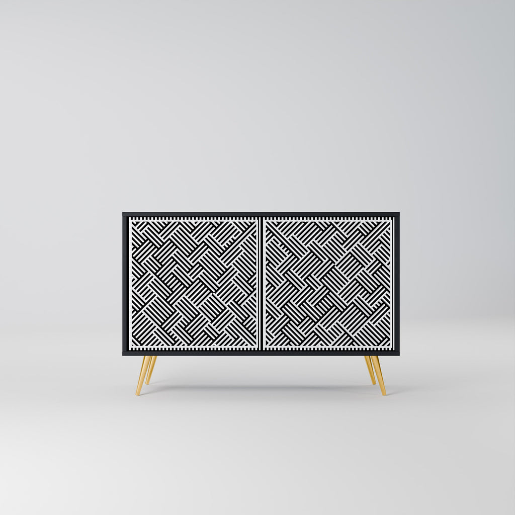 Buffet 2 portes SÉQUENCE TEMPORAIRE en finition noire