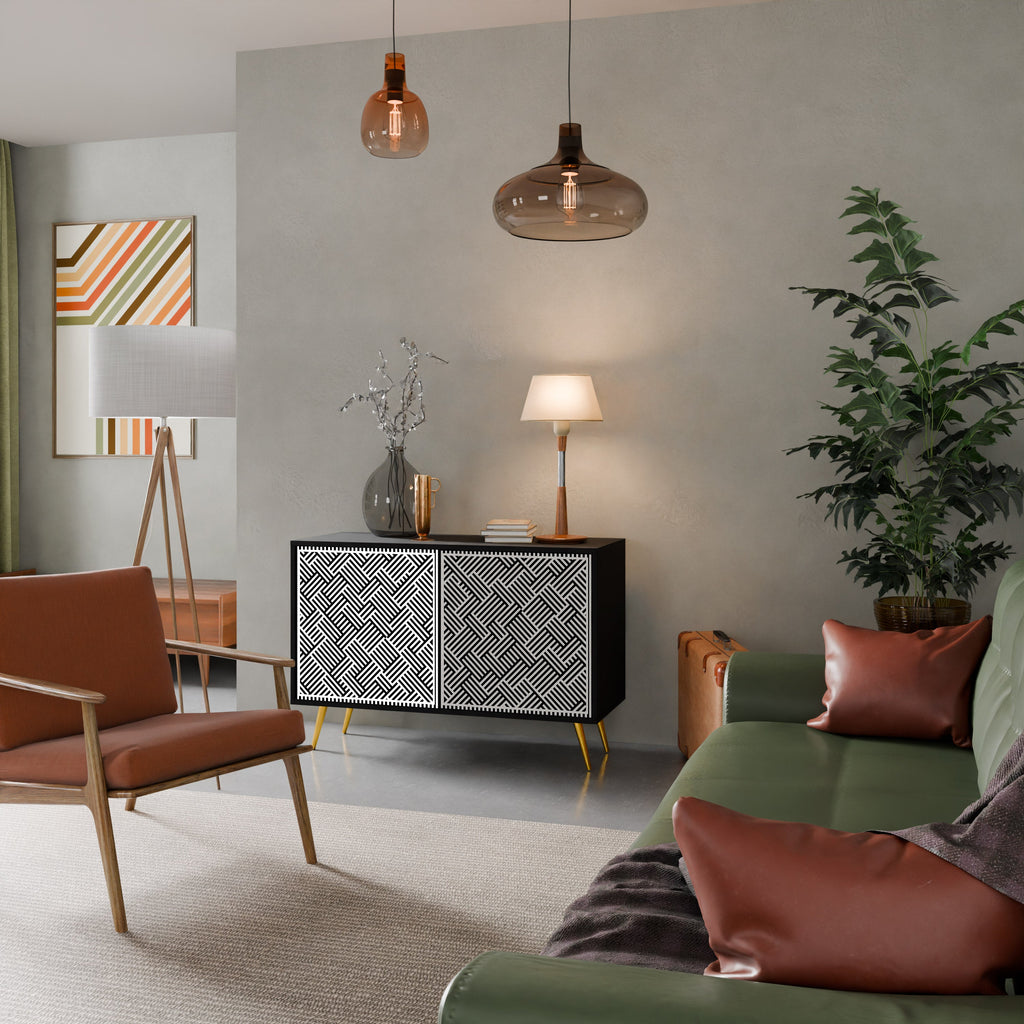 Buffet 2 portes SÉQUENCE TEMPORAIRE en finition noire