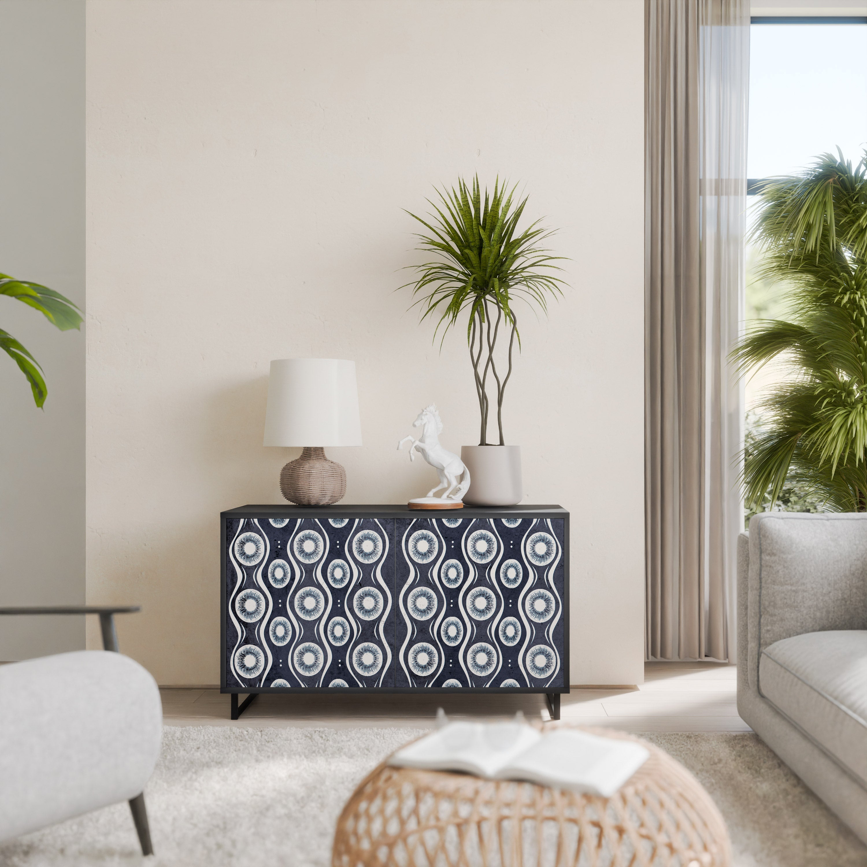 Buffet 2 portes GRAPHITE EYES finition noire