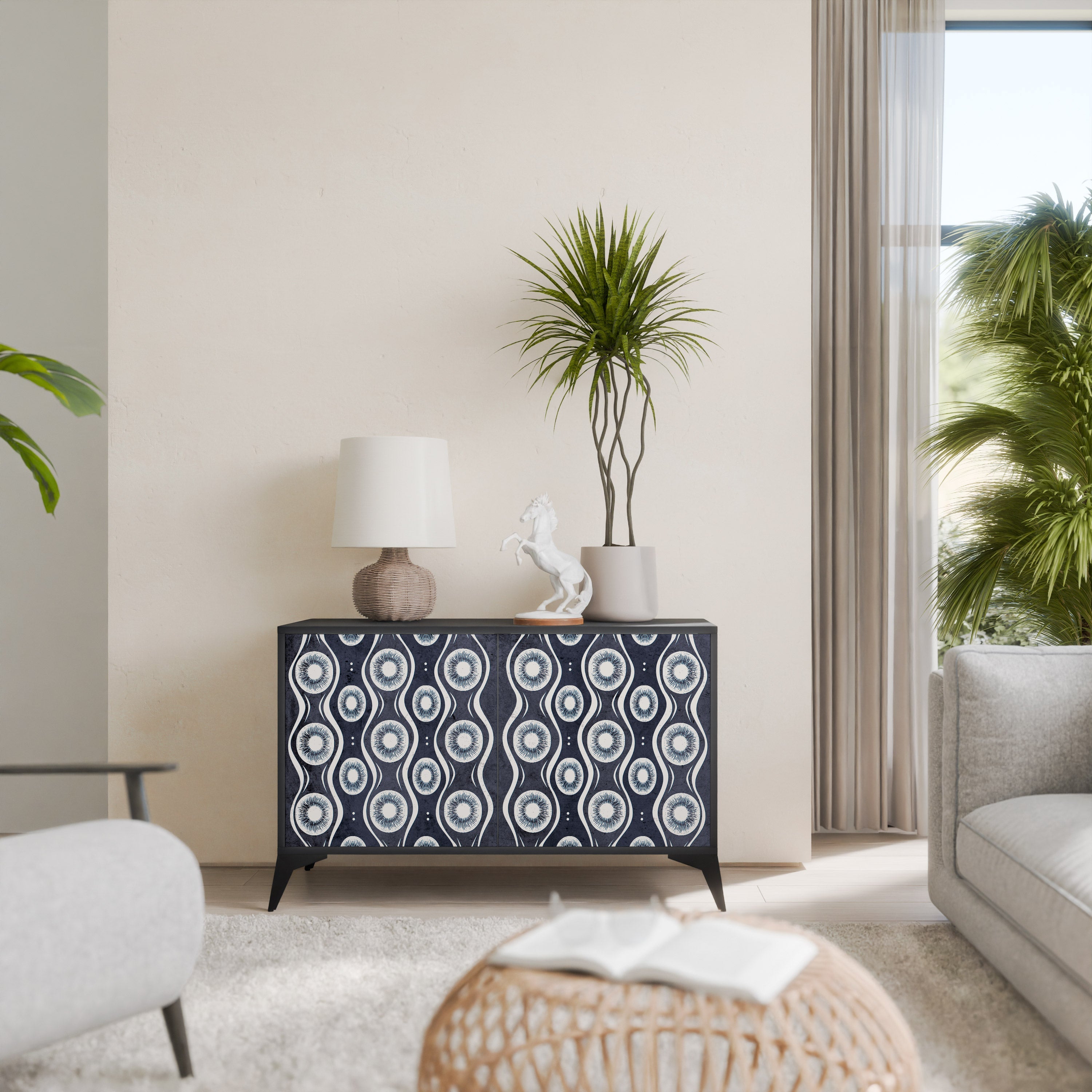 Buffet 2 portes GRAPHITE EYES finition noire