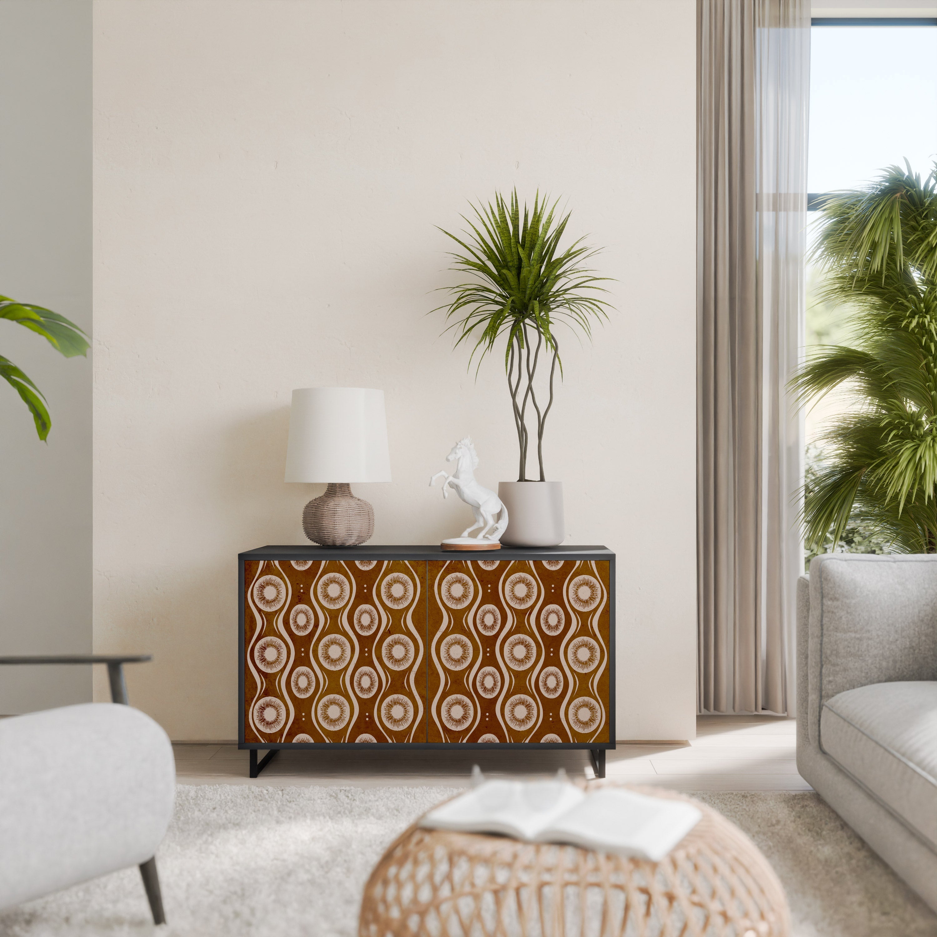 Buffet 2 portes BROWN EYES finition noire