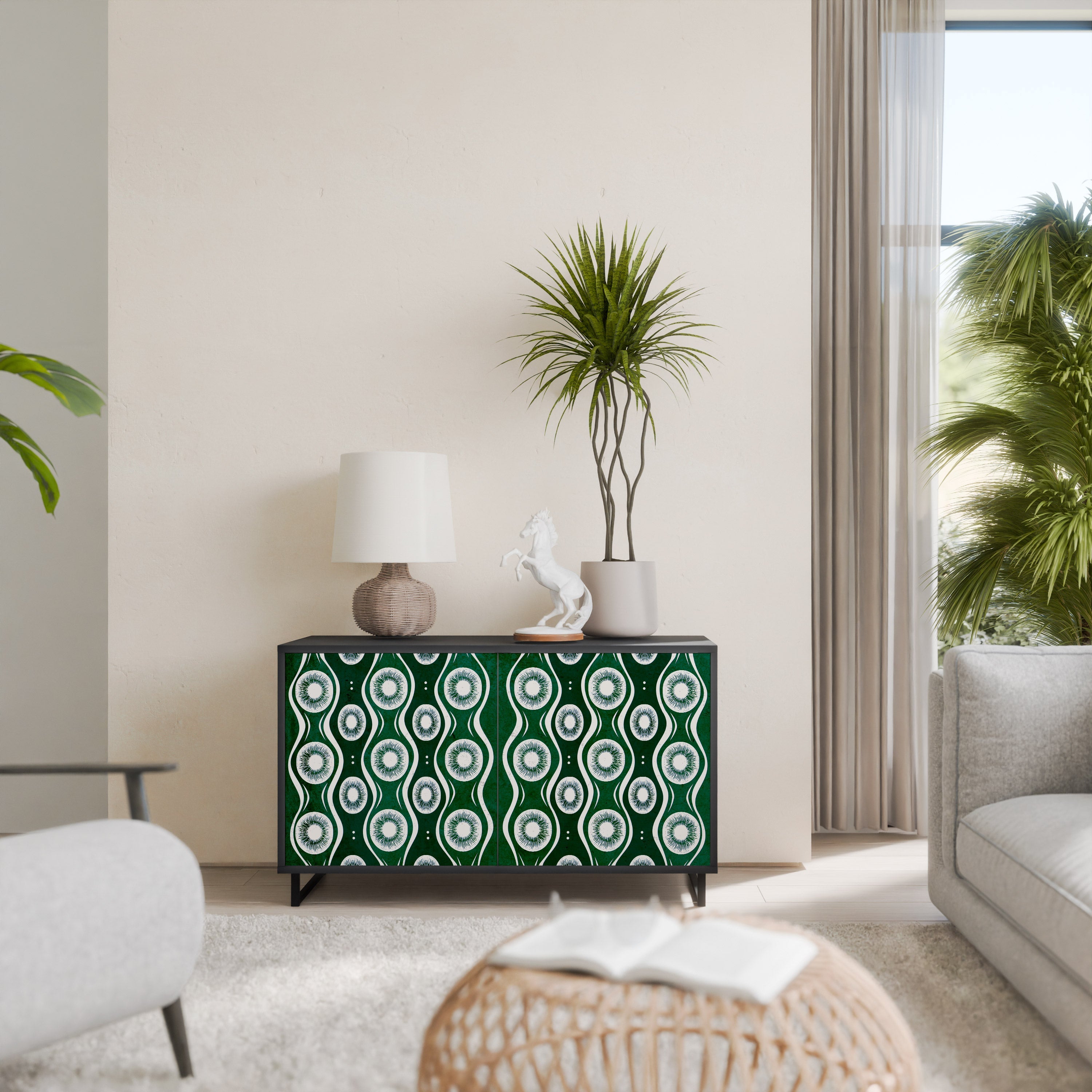 Buffet 2 portes GREEN EYES finition noire